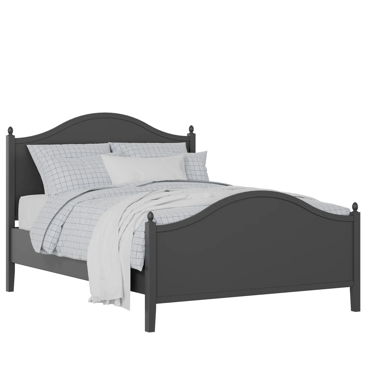 Brady painted wood bed in black with Juno mattress