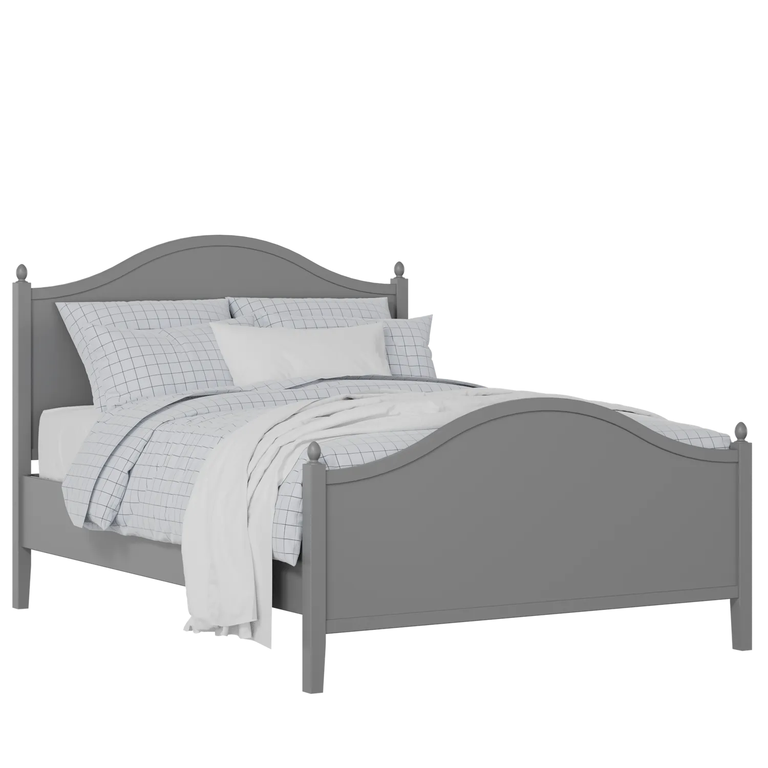 Brady painted wood bed in grey with Juno mattress