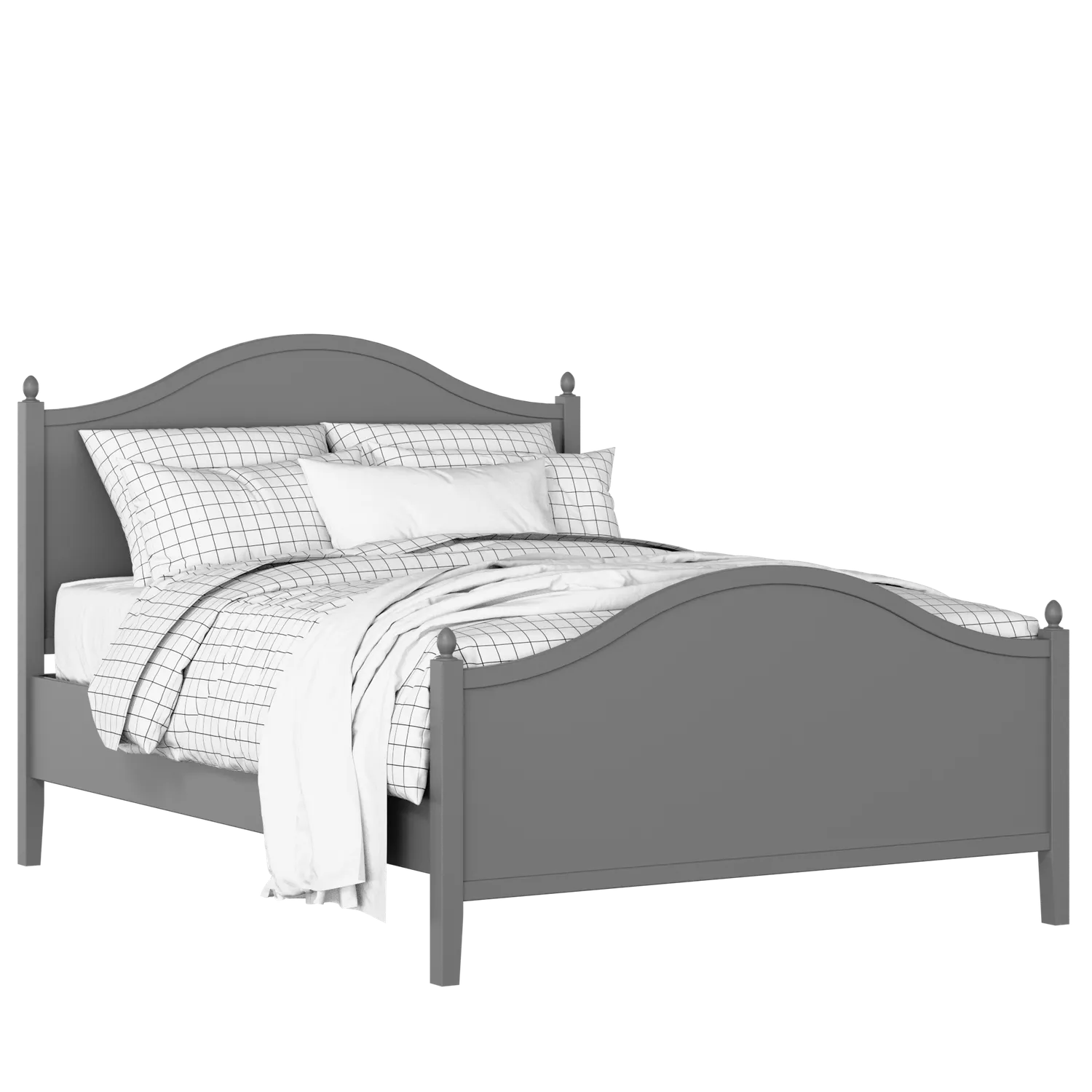 Brady painted wood bed in grey with Juno mattress