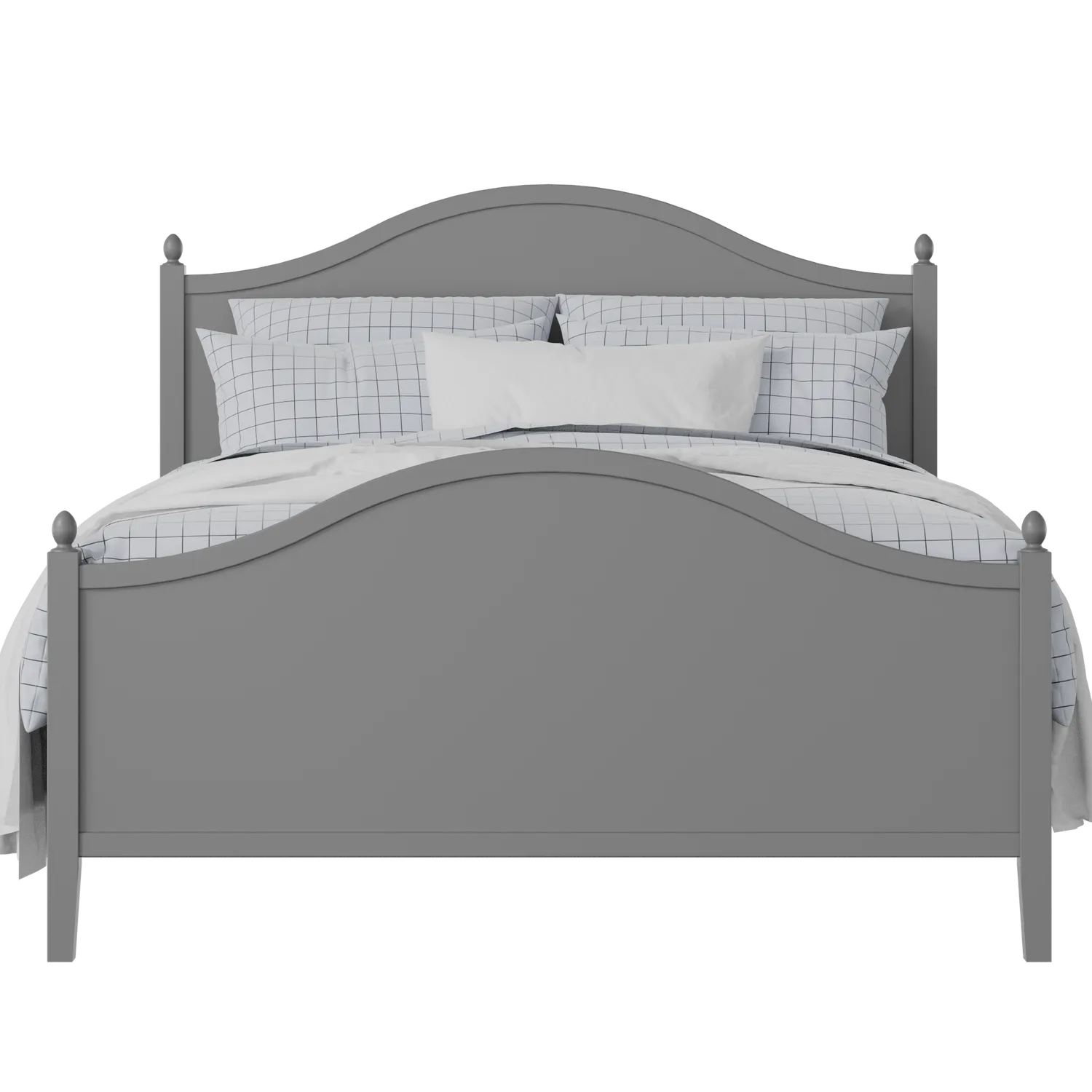 Brady painted wood bed in grey with Juno mattress