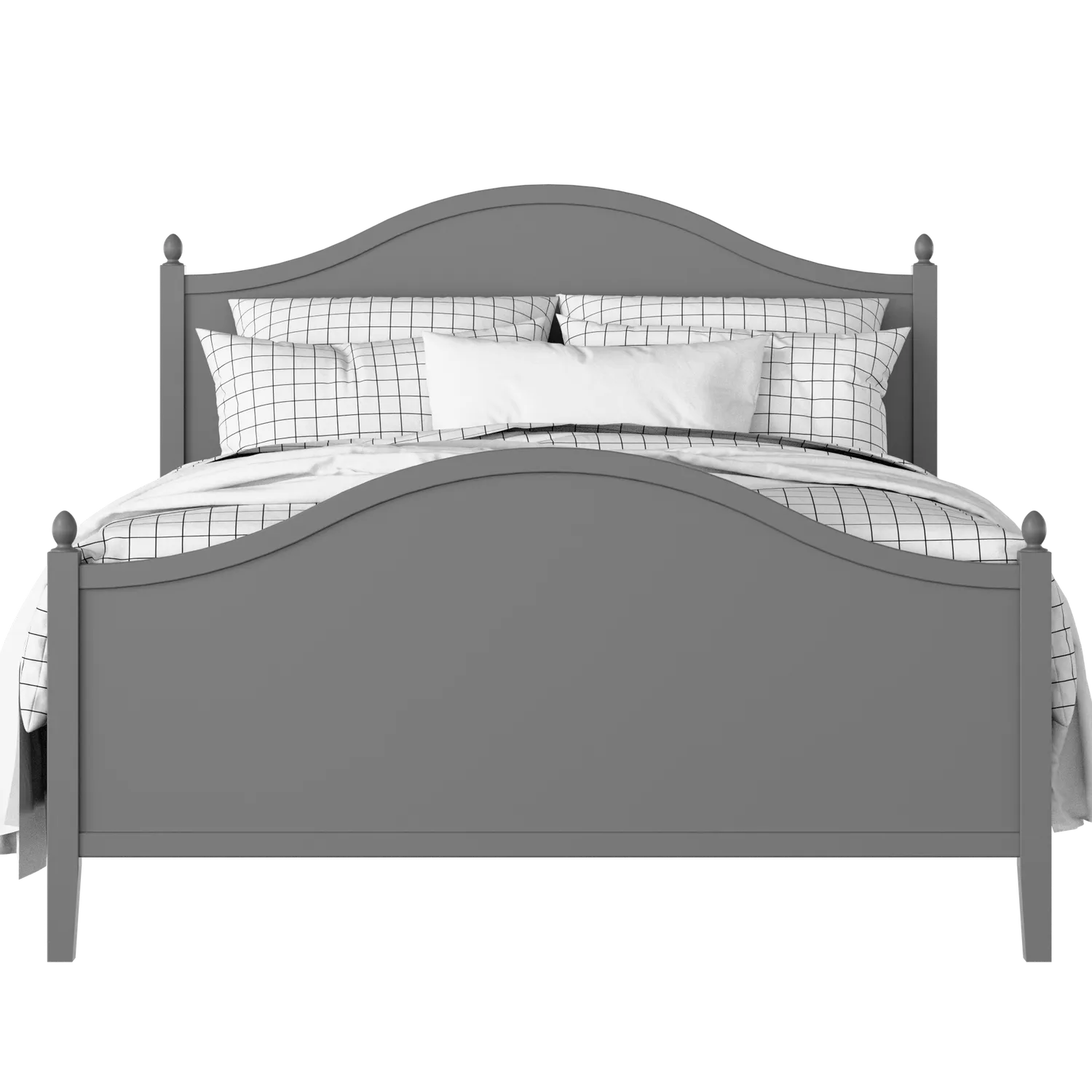 Brady painted wood bed in grey with Juno mattress