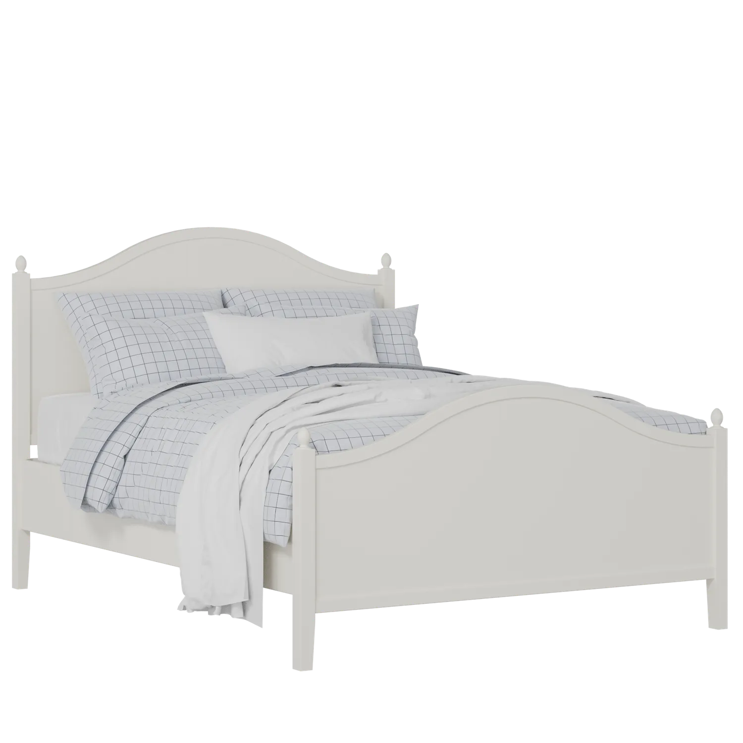 Brady painted wood bed in white with Juno mattress