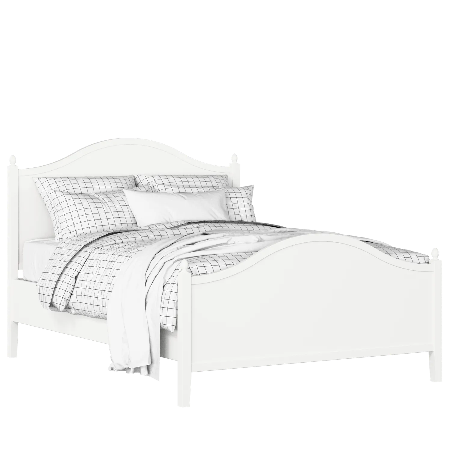 Brady painted wood bed in white with Juno mattress