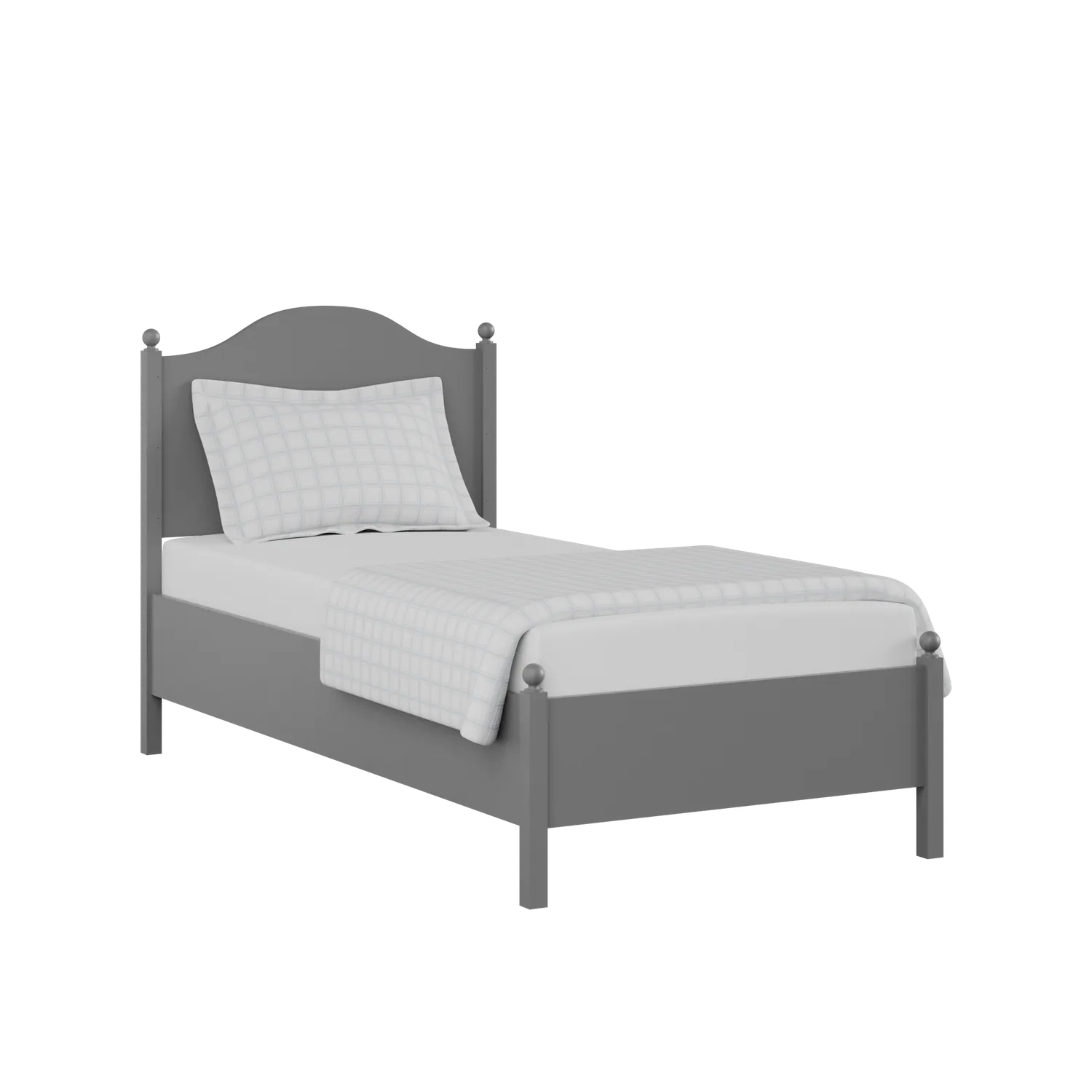 Brady Painted single painted wood bed in grey with Juno mattress