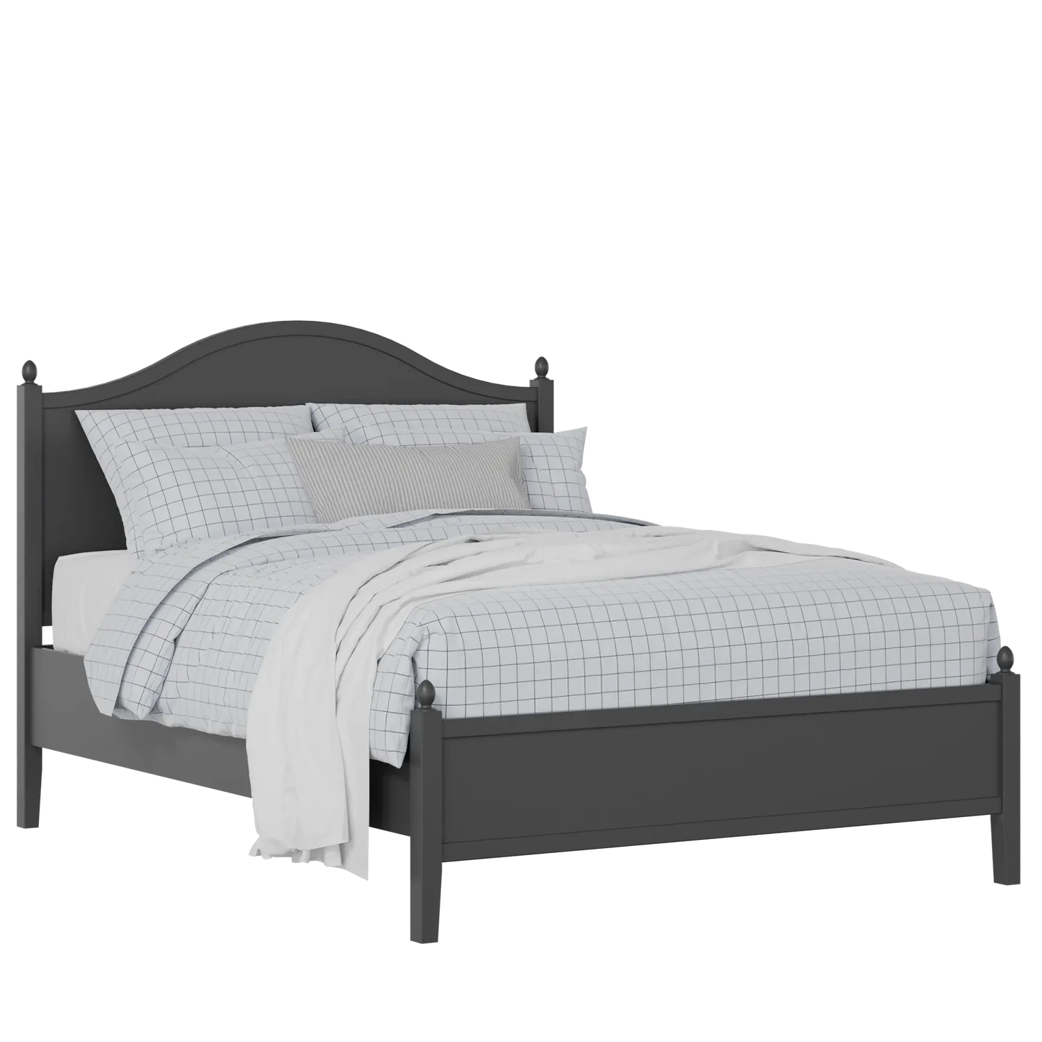 Brady Slim painted wood bed in black with Juno mattress