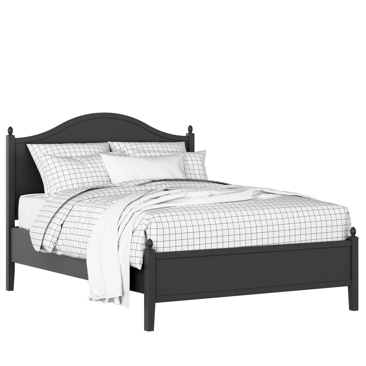 Brady Slim painted wood bed in black with Juno mattress