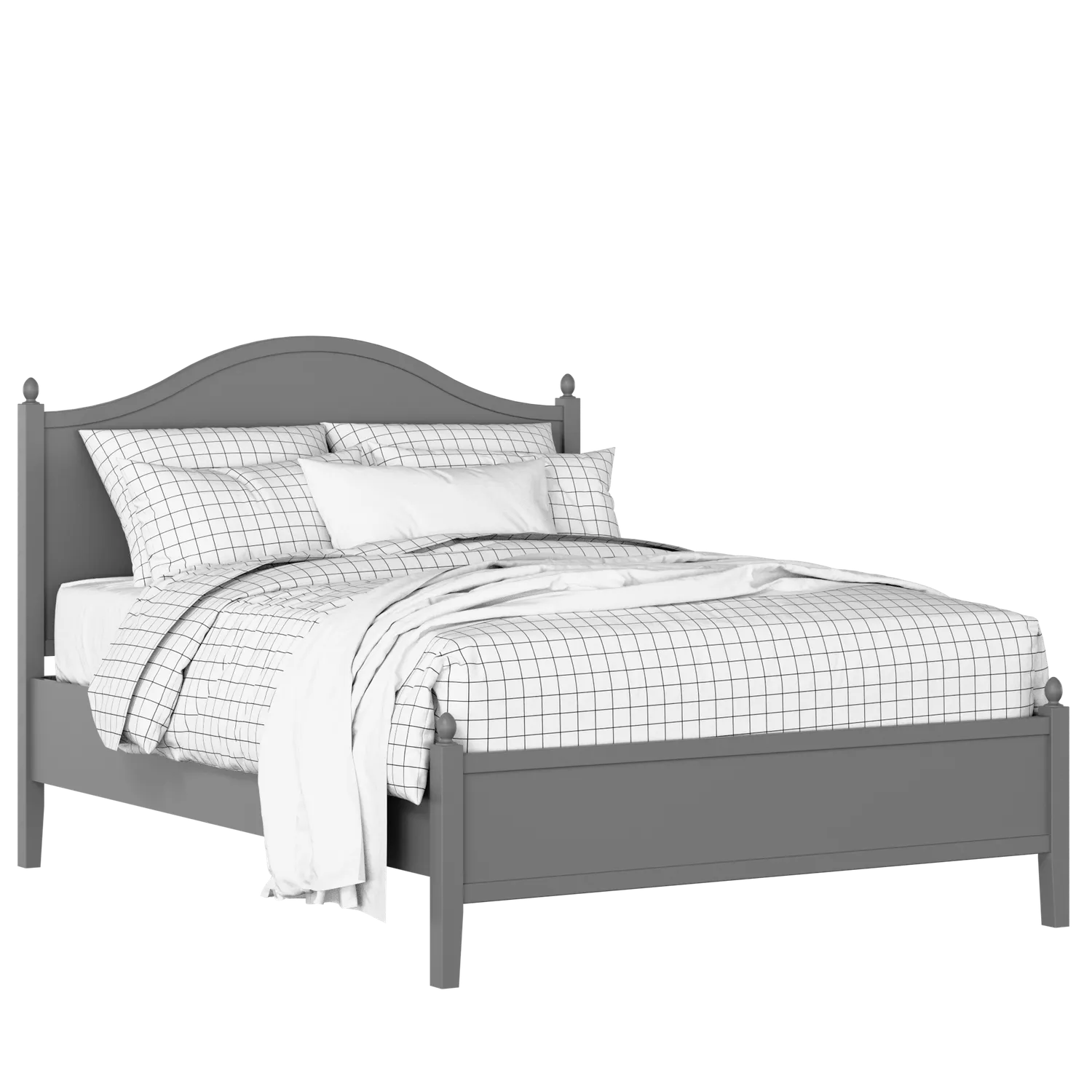 Brady Slim painted wood bed in grey with Juno mattress