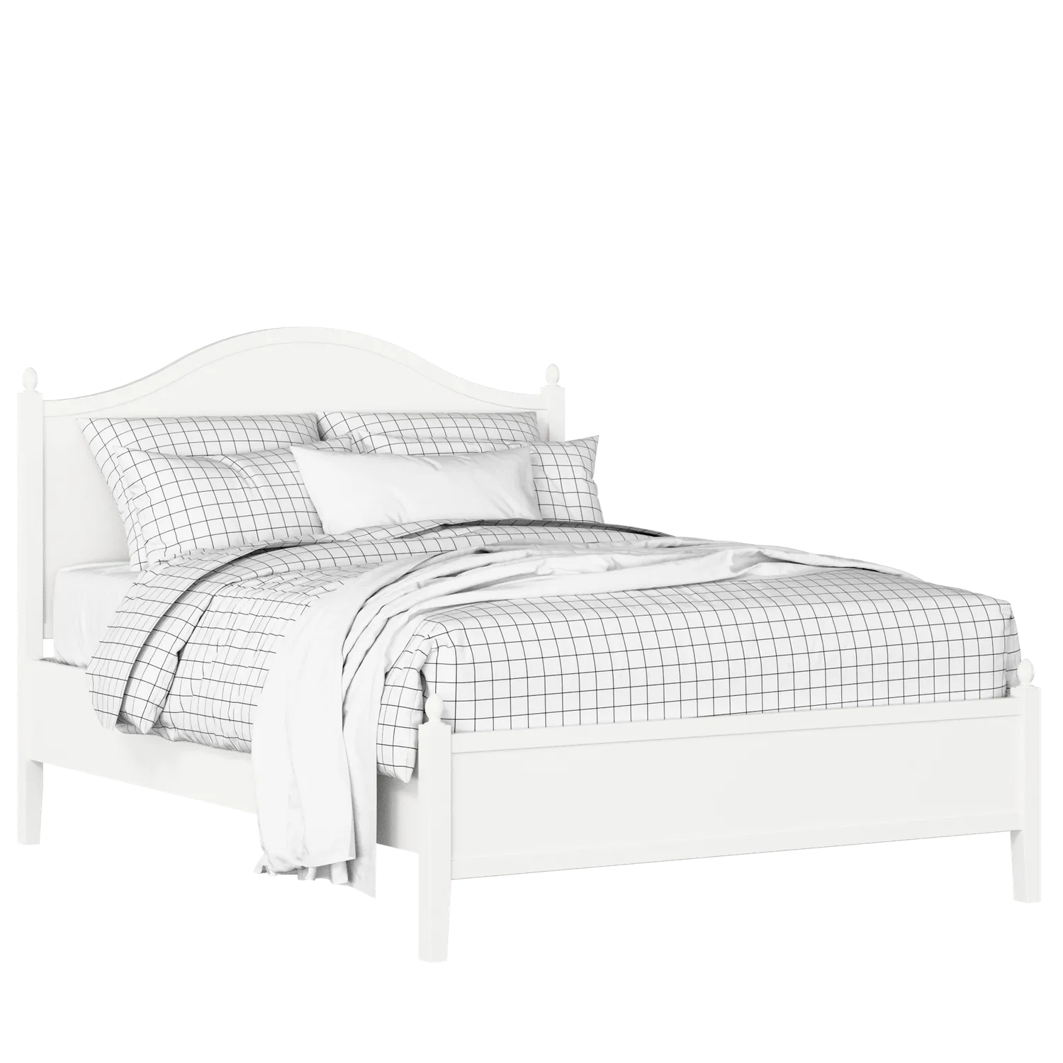 Brady Slim lit en bois peint en blanc avec matelas