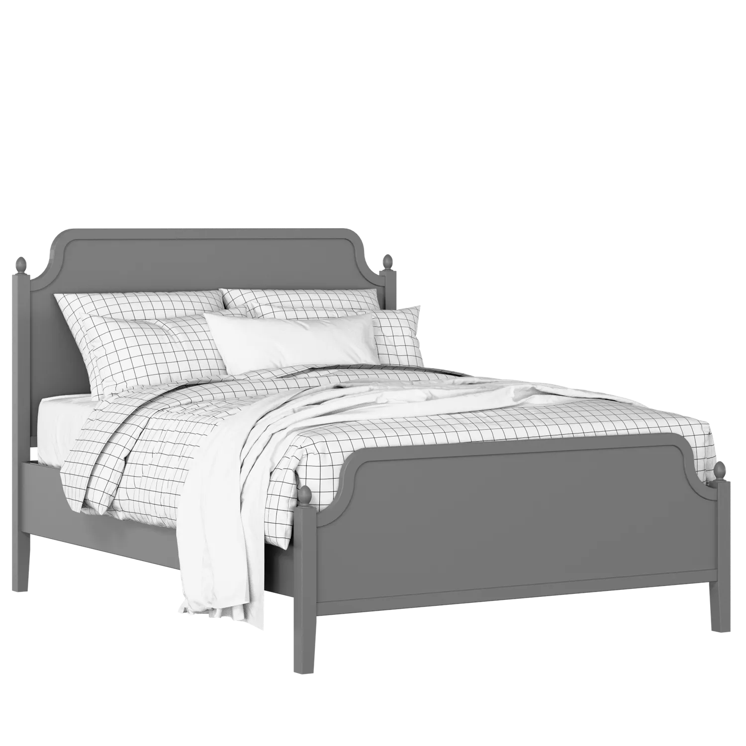 Bronte painted wood bed in grey with Juno mattress