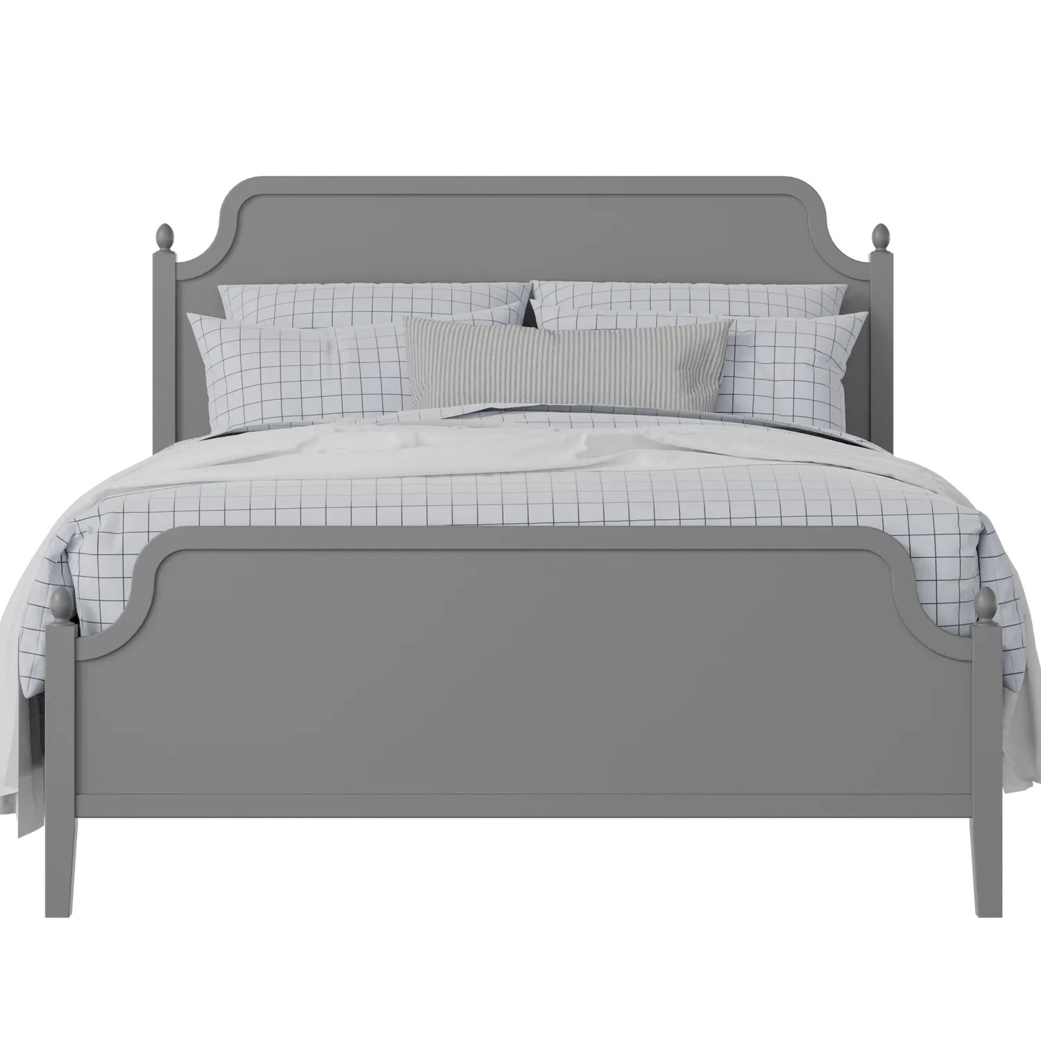 Bronte painted wood bed in grey with Juno mattress