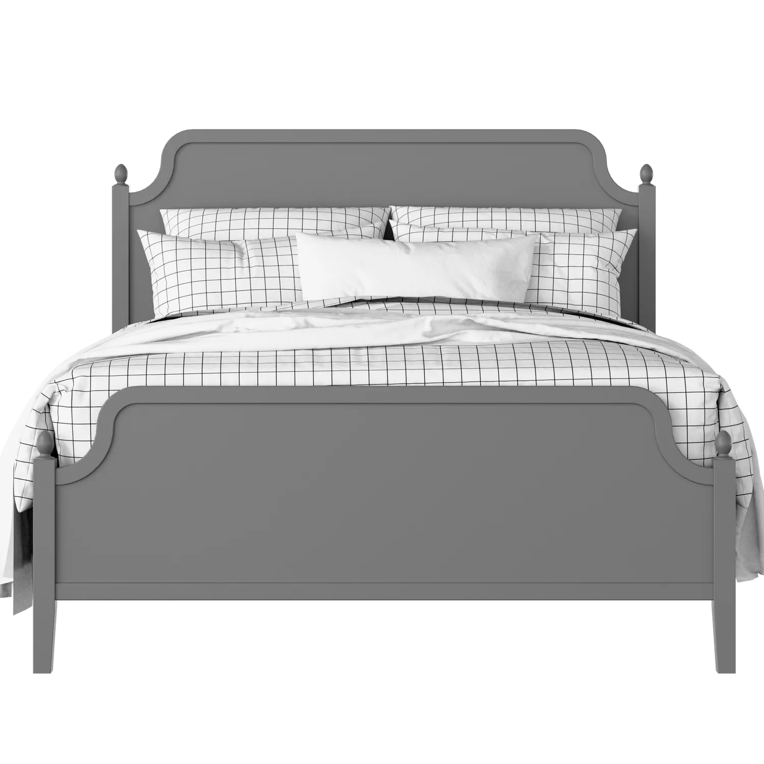 Bronte painted wood bed in grey with Juno mattress