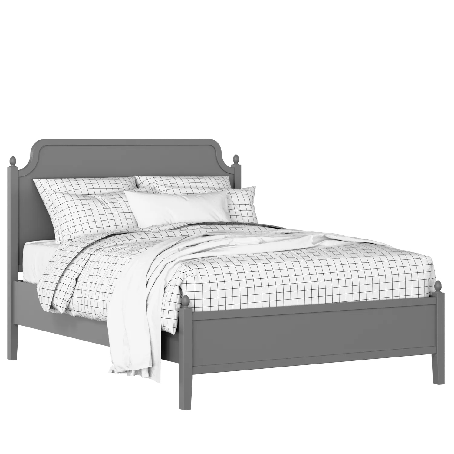 Bronte Slim painted wood bed in grey with Juno mattress