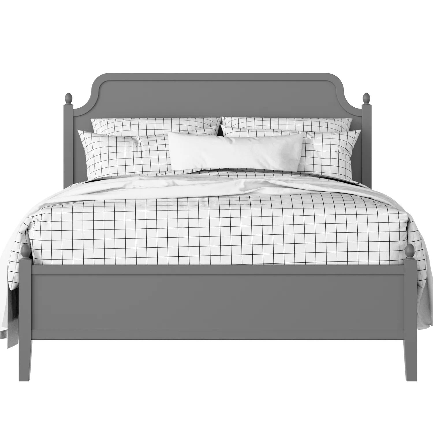 Bronte Slim painted wood bed in grey with Juno mattress