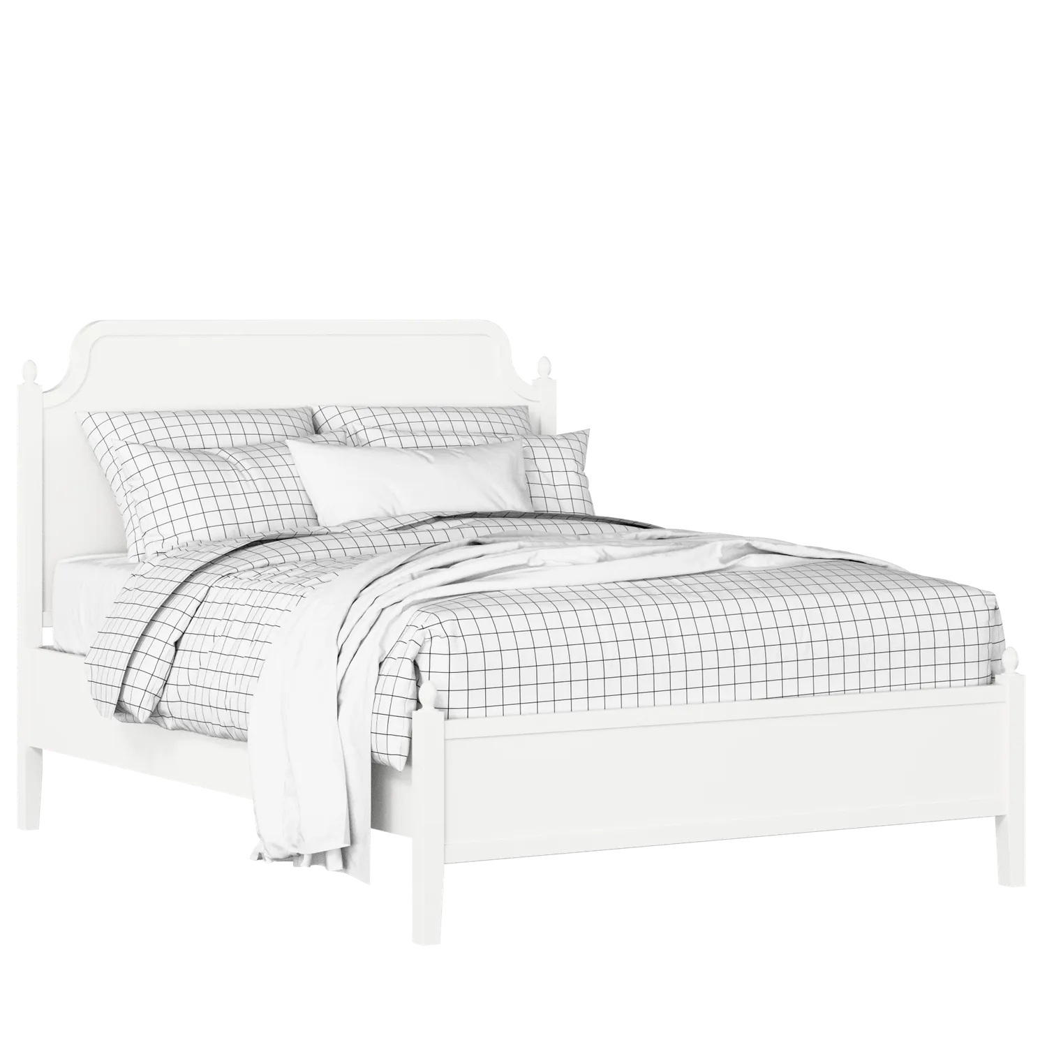 Bronte Slim painted wood bed in white with Juno mattress