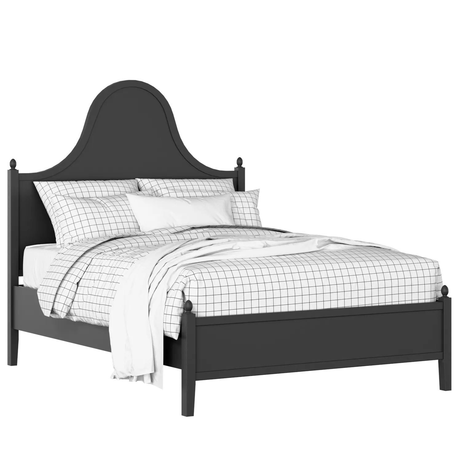 Bryce painted wood bed in black with Juno mattress