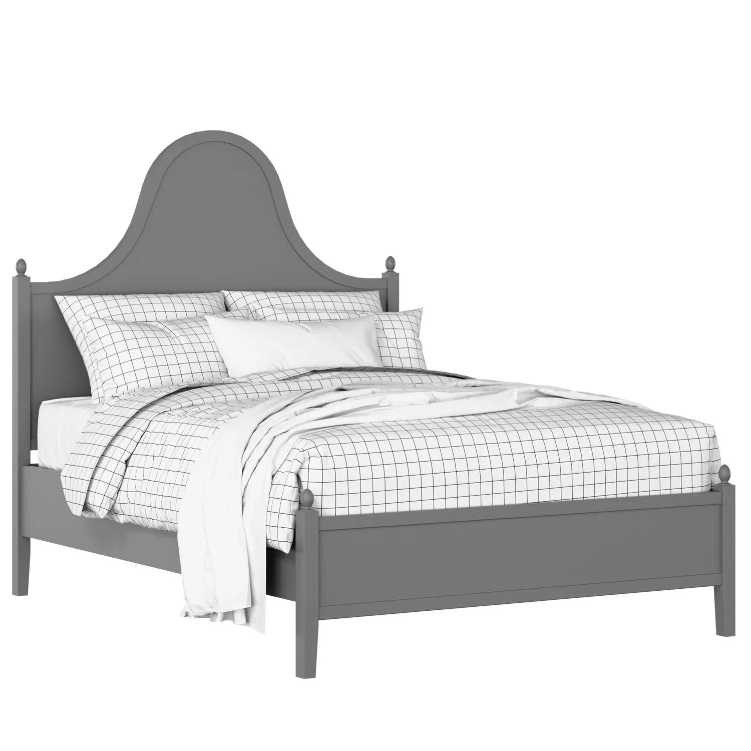 Bryce painted wood bed in grey with Juno mattress