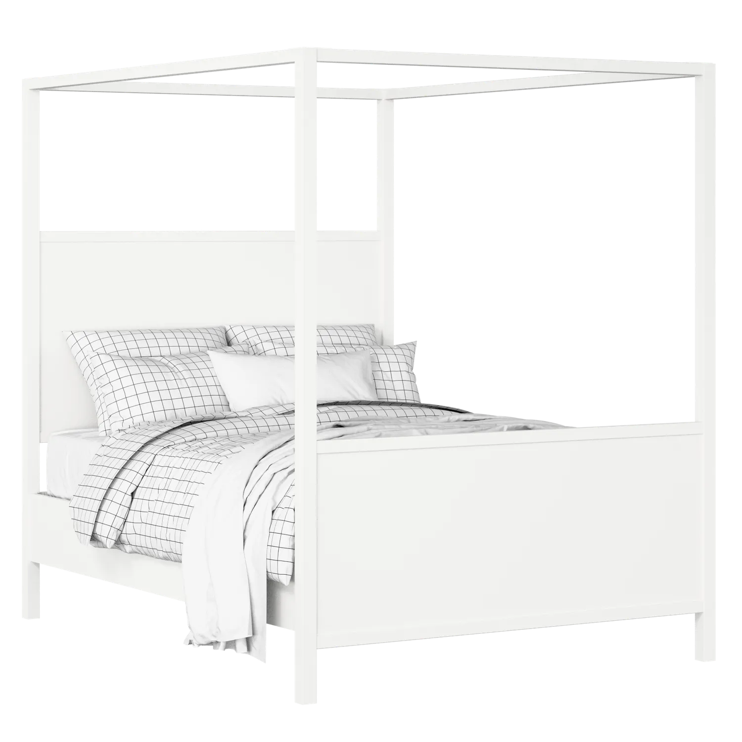 Byron painted wood bed in white with Juno mattress