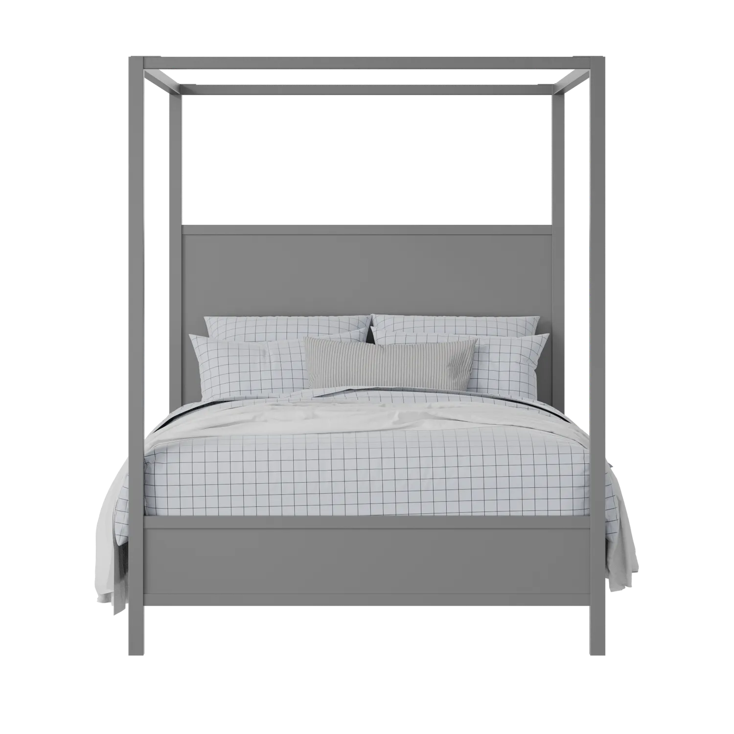 Byron Slim painted wood bed in grey with Juno mattress
