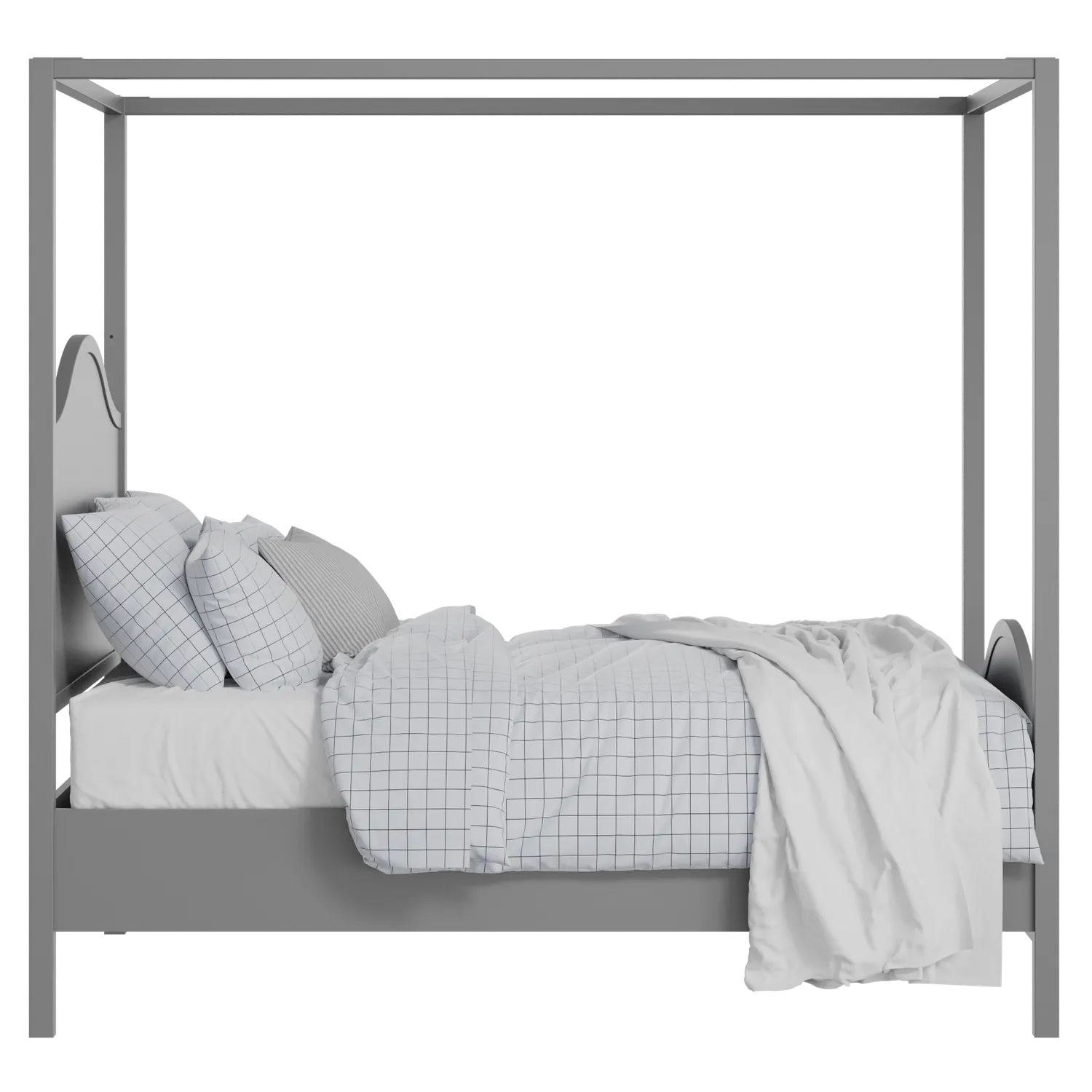 Coleridge painted wood bed in grey with Juno mattress