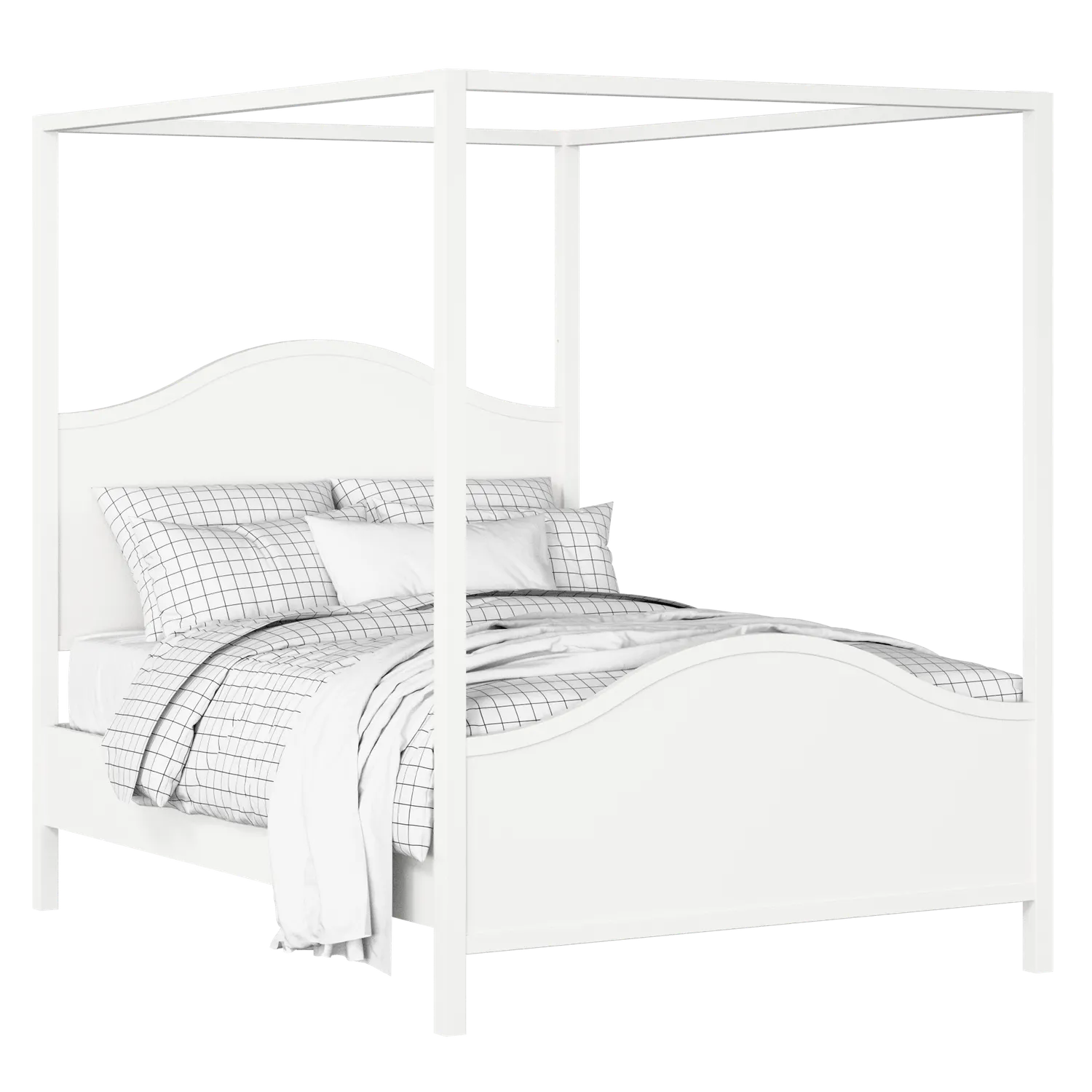 Coleridge cama de madera pintada en blanco con colchón