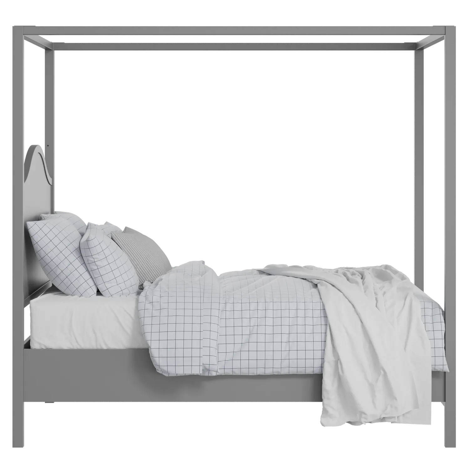 Coleridge Slim painted wood bed in grey with Juno mattress