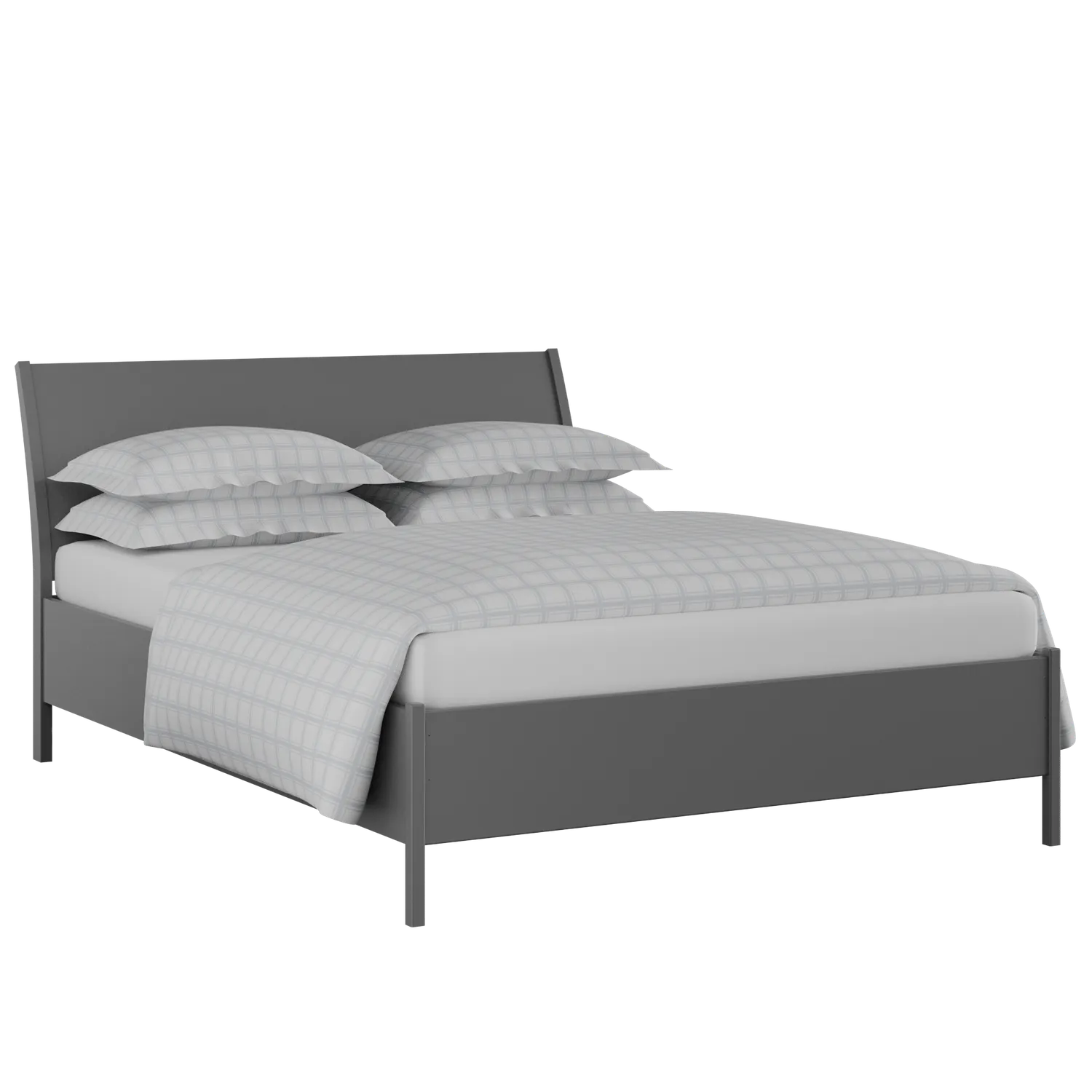 Hunt Painted painted wood bed in grey with Juno mattress