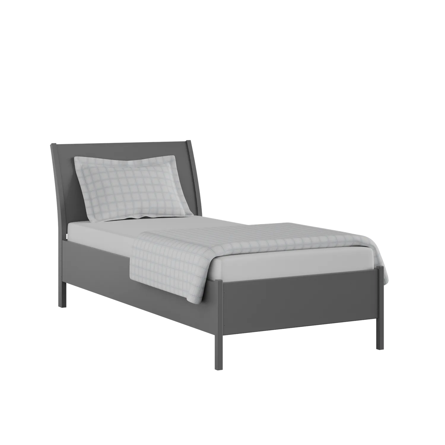 Hunt Painted single painted wood bed in grey with Juno mattress