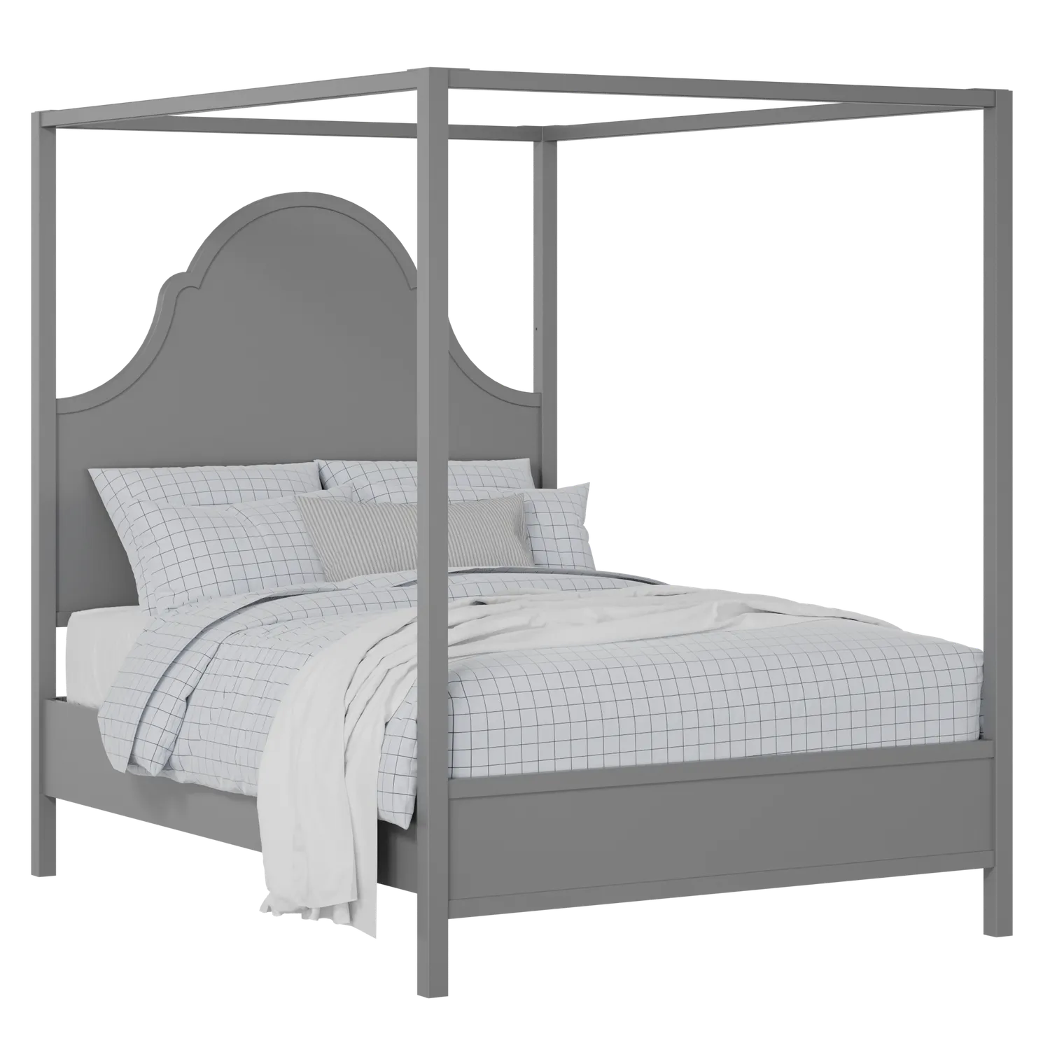 Joyce painted wood bed in grey with Juno mattress