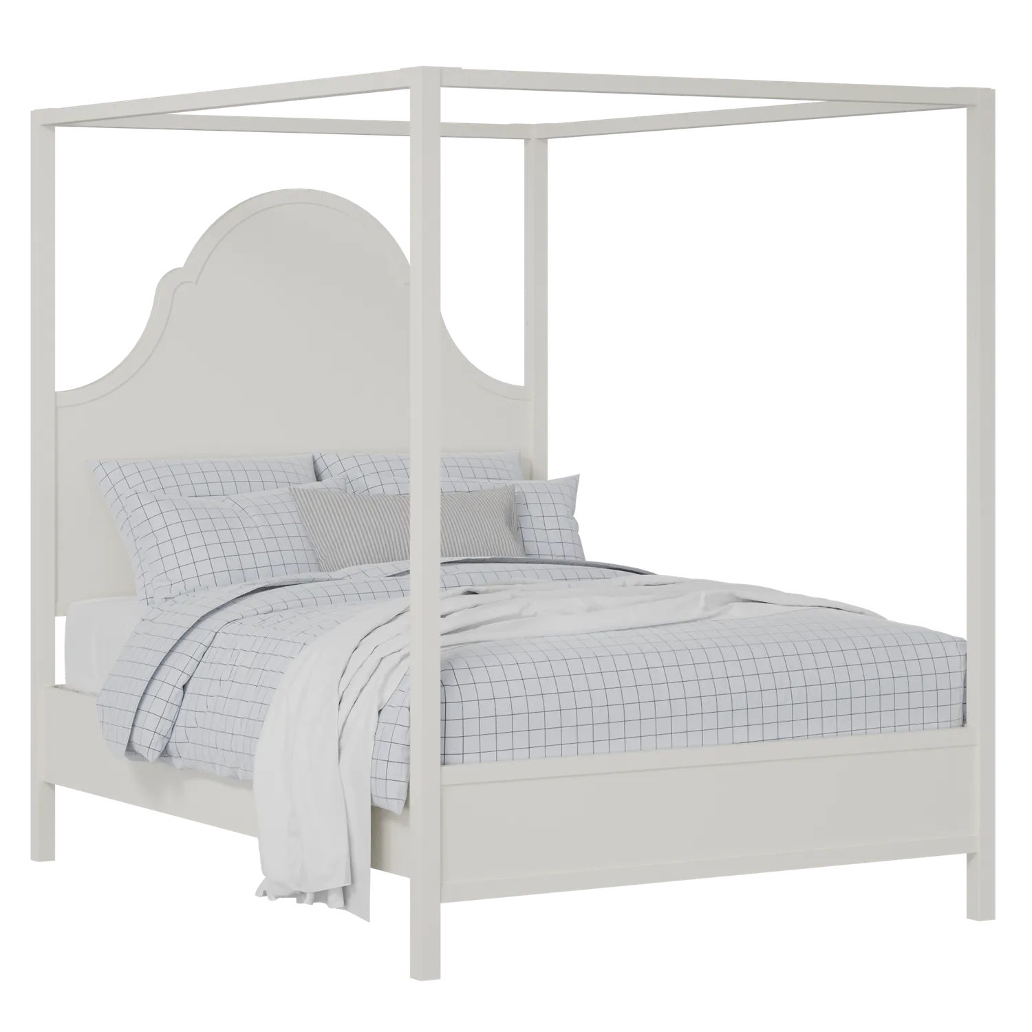 Joyce painted wood bed in white with Juno mattress