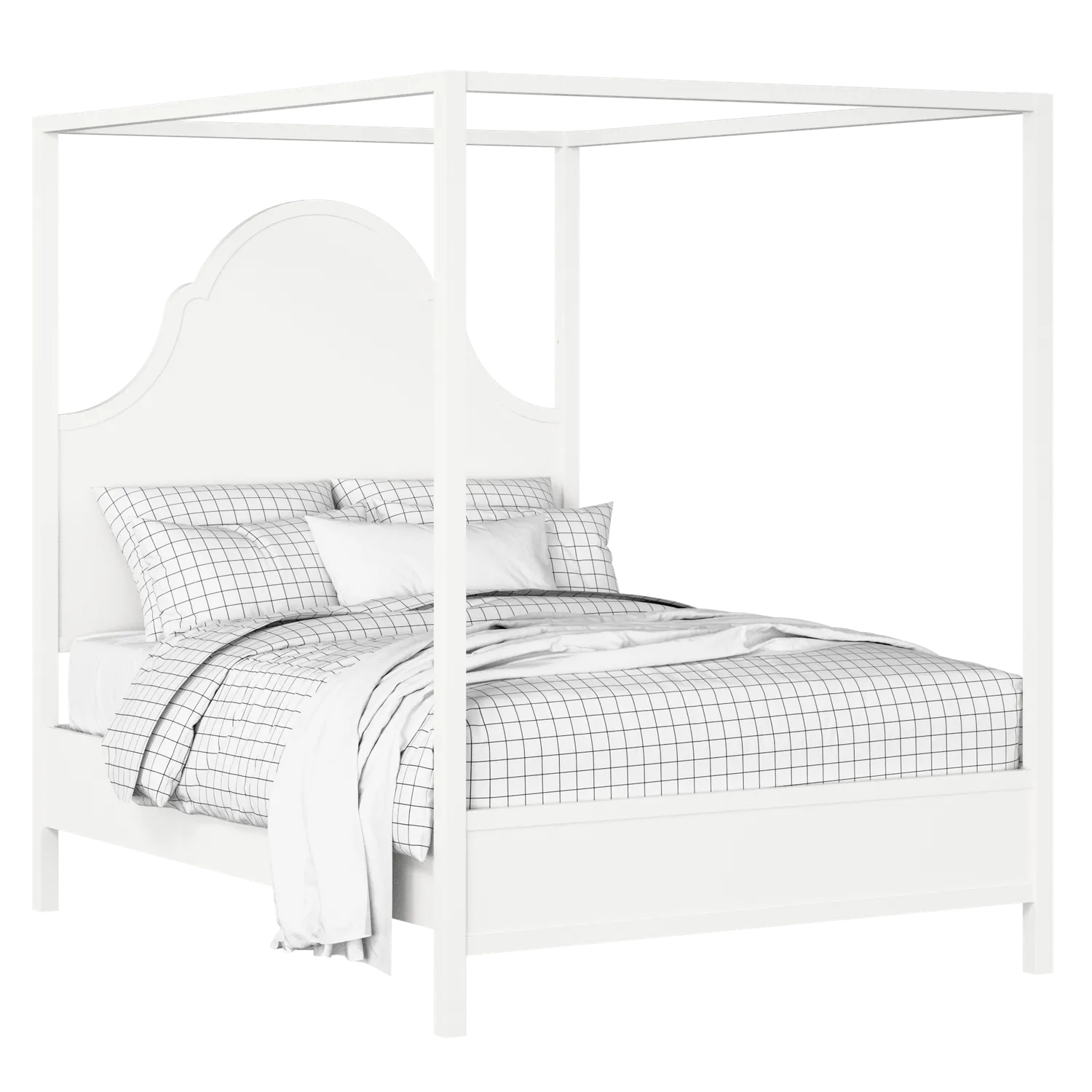 Joyce painted wood bed in white with Juno mattress