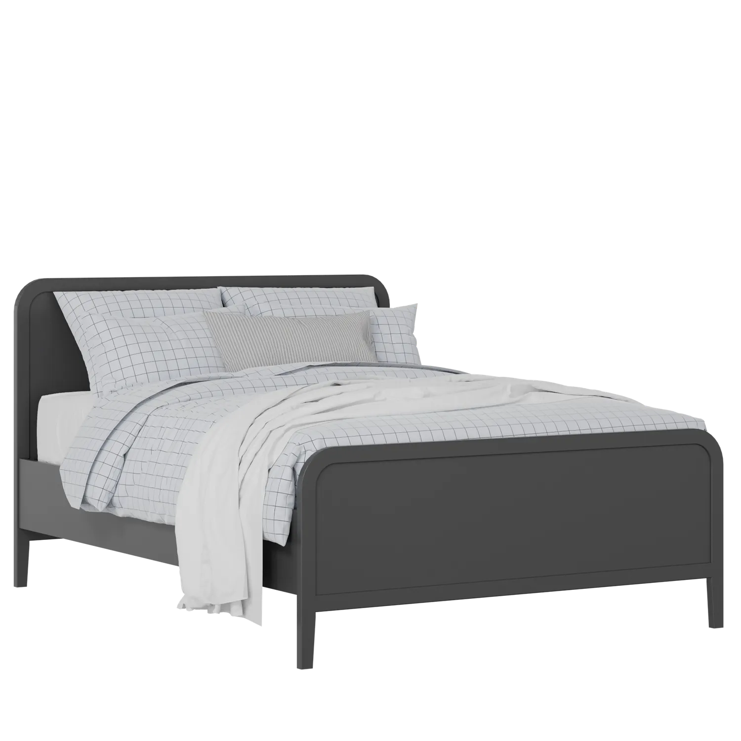 Keats painted wood bed in black with Juno mattress