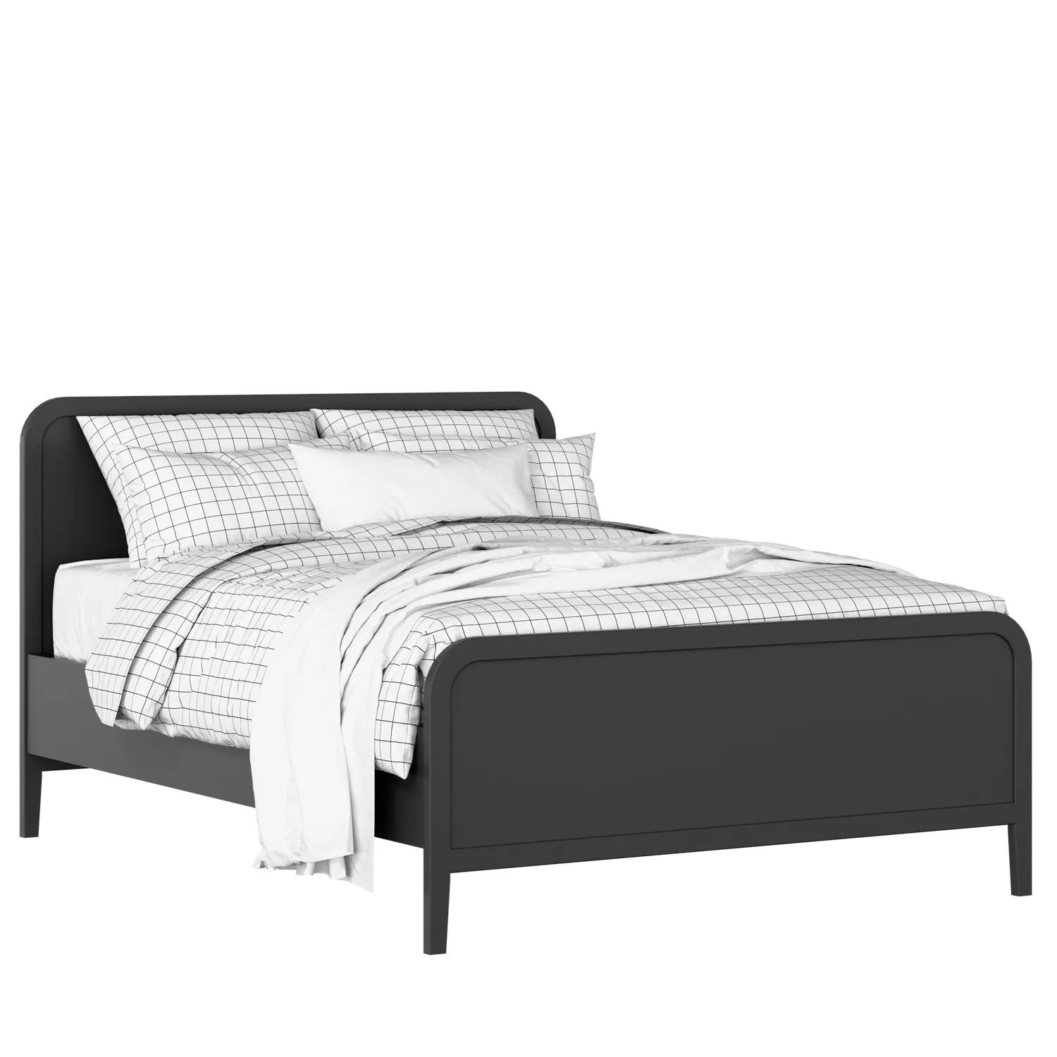 Keats painted wood bed in black with Juno mattress