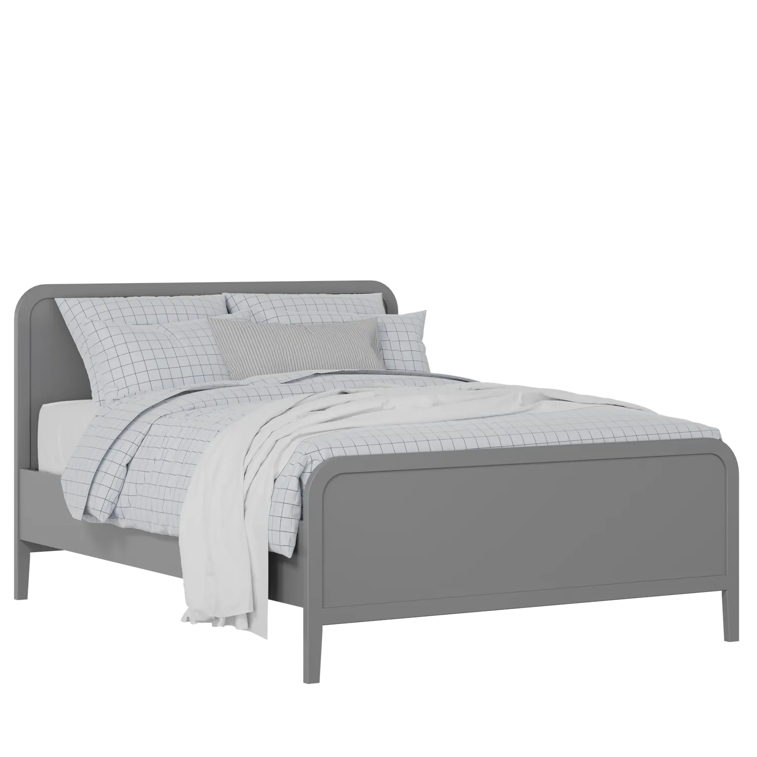 Keats painted wood bed in grey with Juno mattress