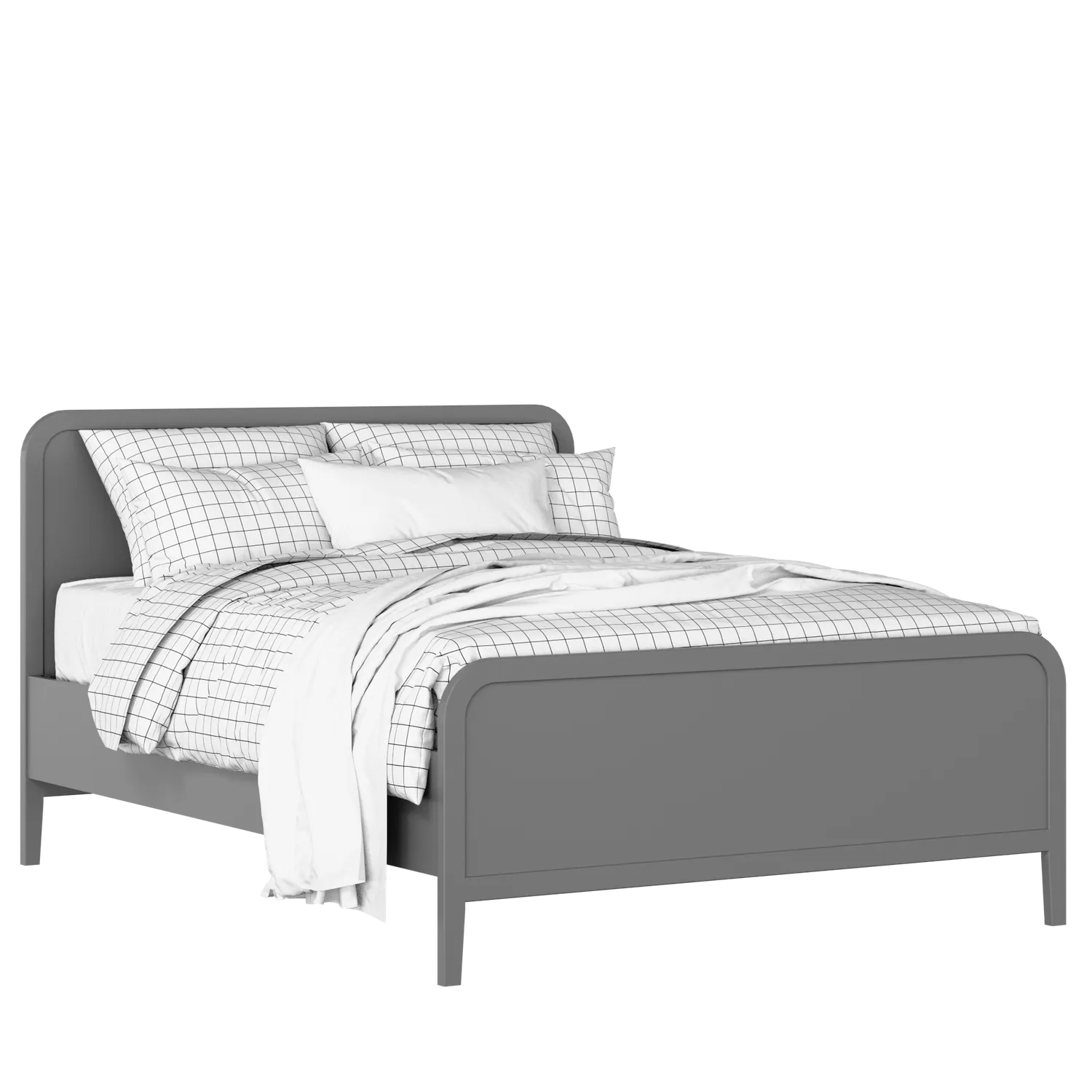 Keats painted wood bed in grey with Juno mattress