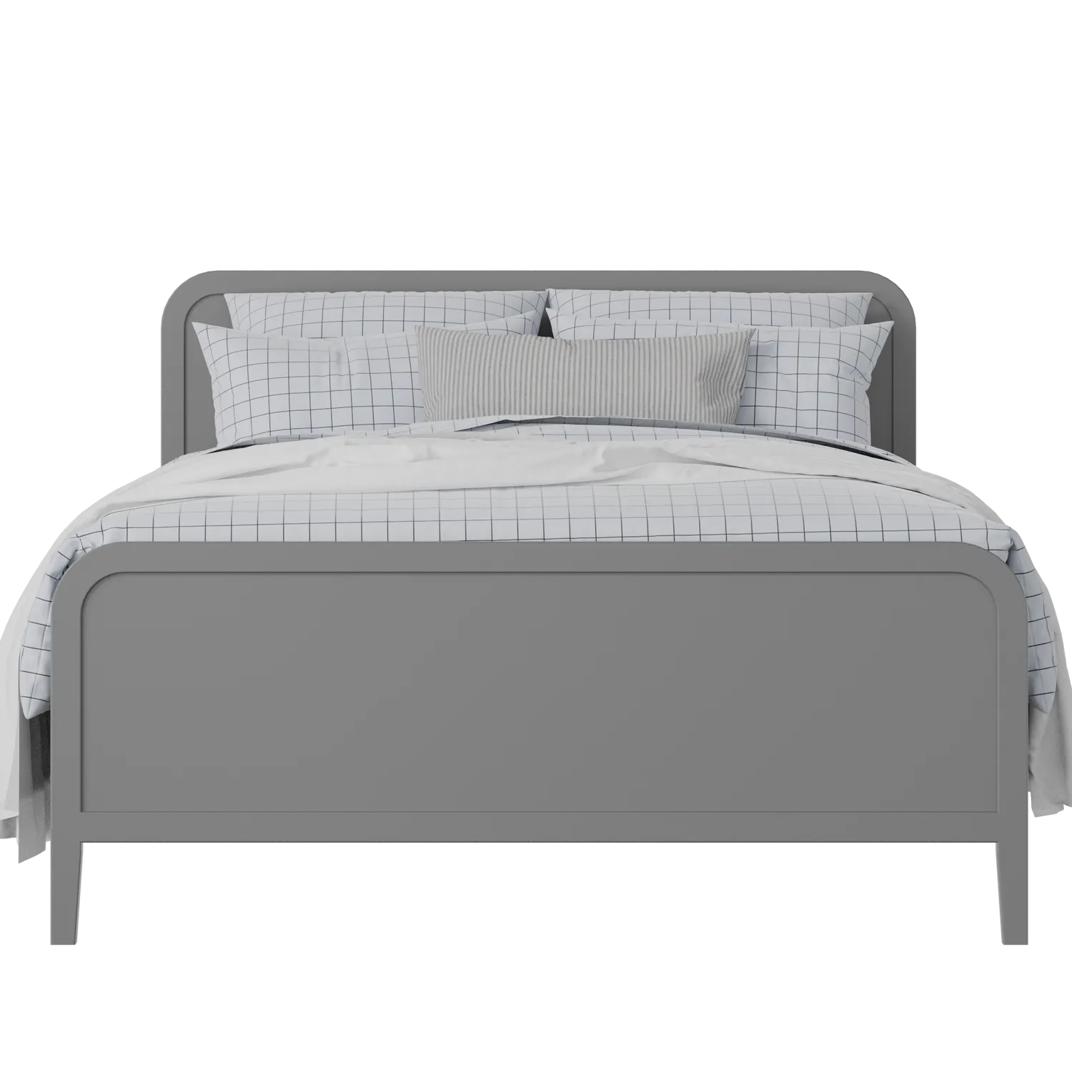 Keats painted wood bed in grey with Juno mattress