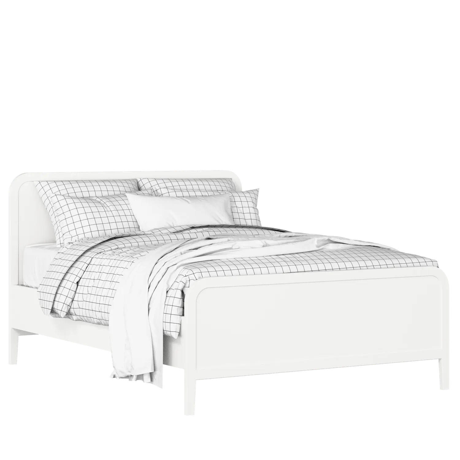 Keats painted wood bed in white with Juno mattress