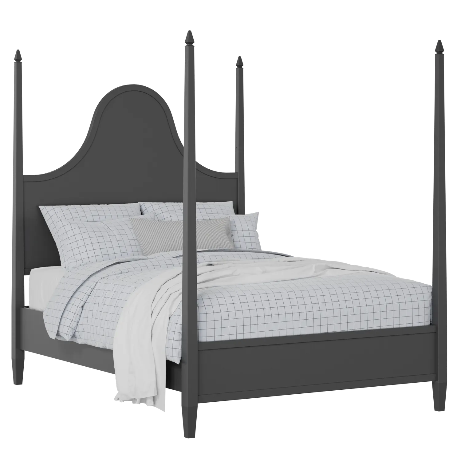 Kelly painted wood bed in black with Juno mattress