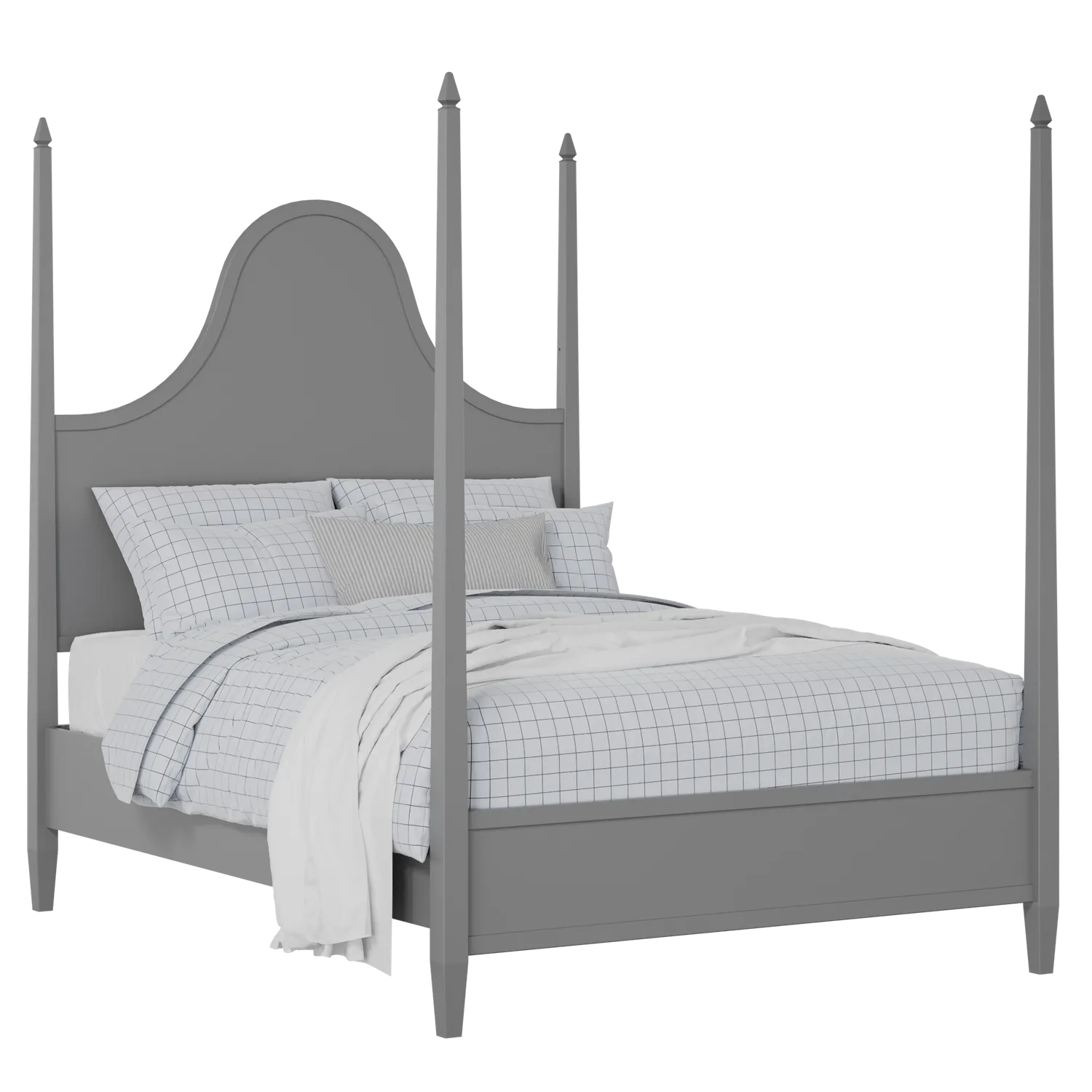 Kelly painted wood bed in grey with Juno mattress