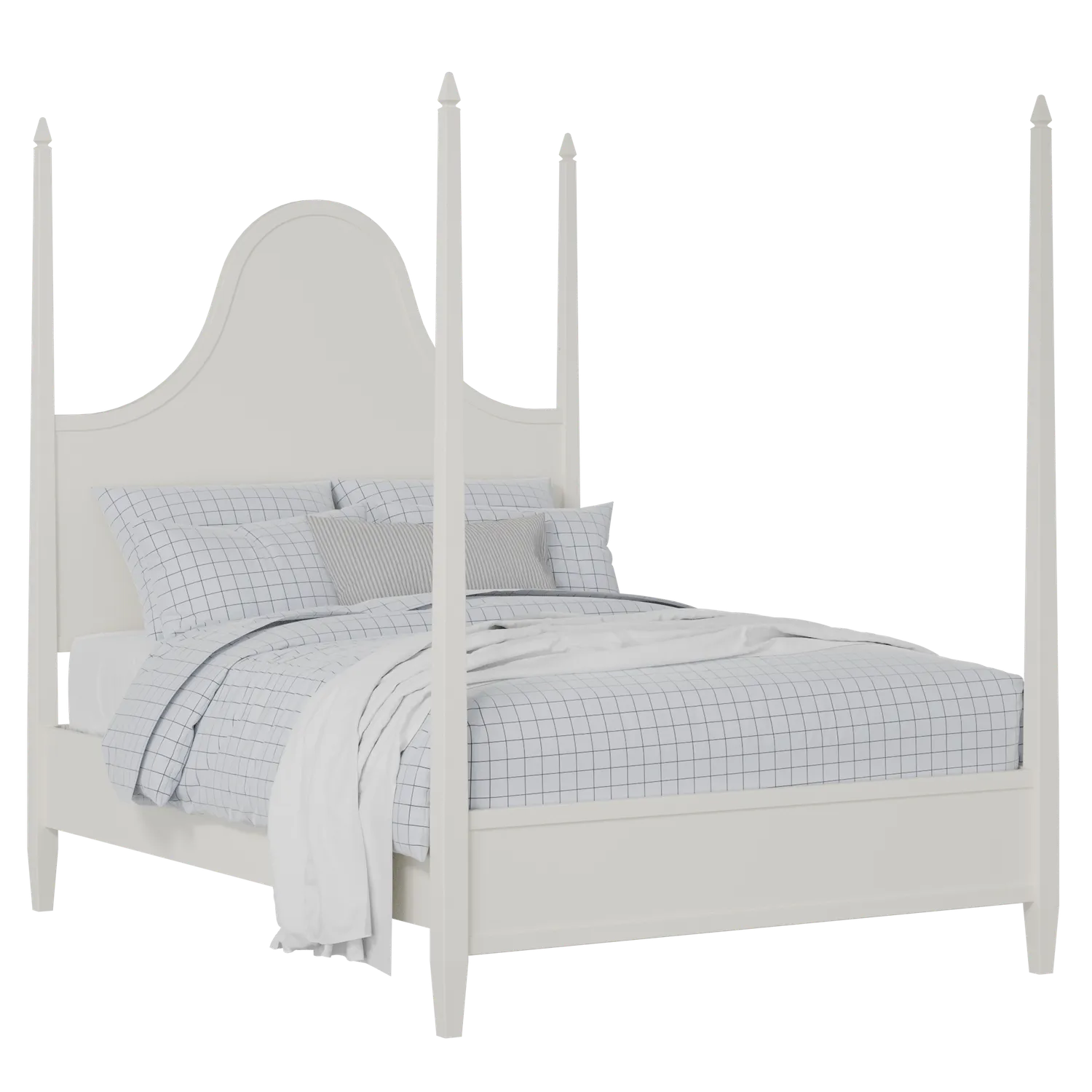 Kelly painted wood bed in white with Juno mattress