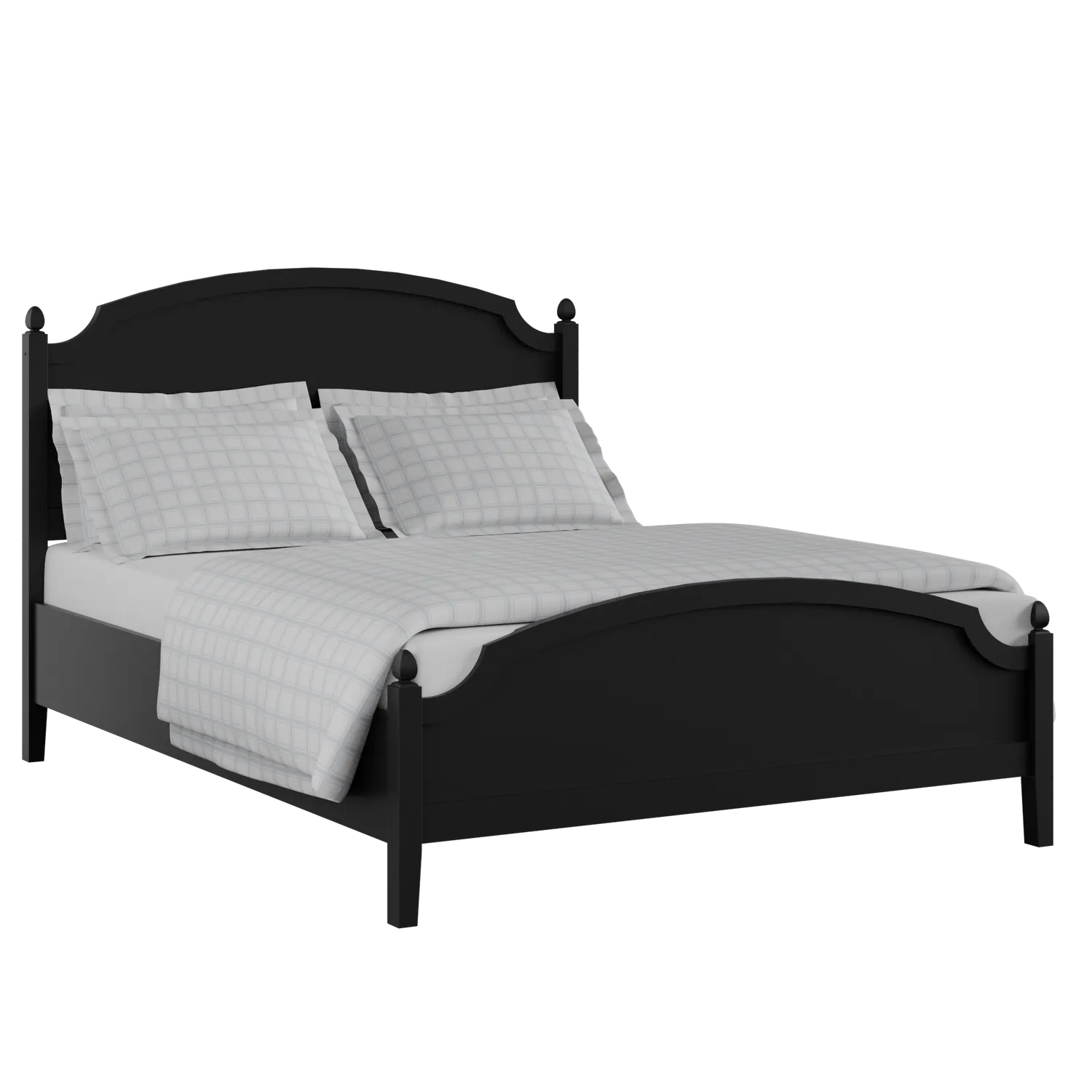 Kipling Low Footend Painted painted wood bed in black with Juno mattress