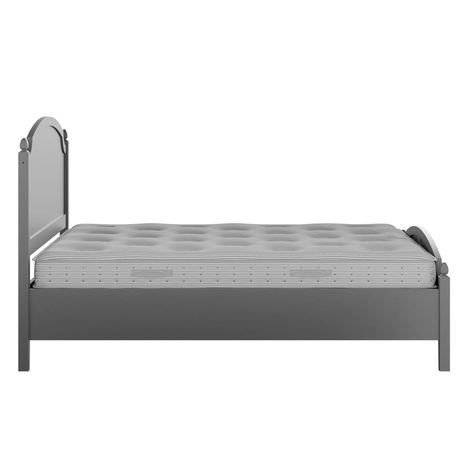 Kipling Low Footend Painted painted wood bed in grey with Juno mattress