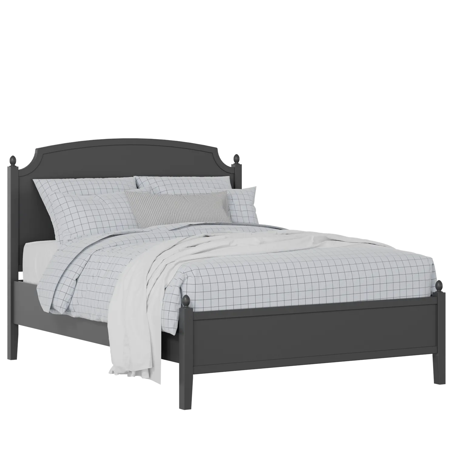 Kipling Slim painted wood bed in black with Juno mattress