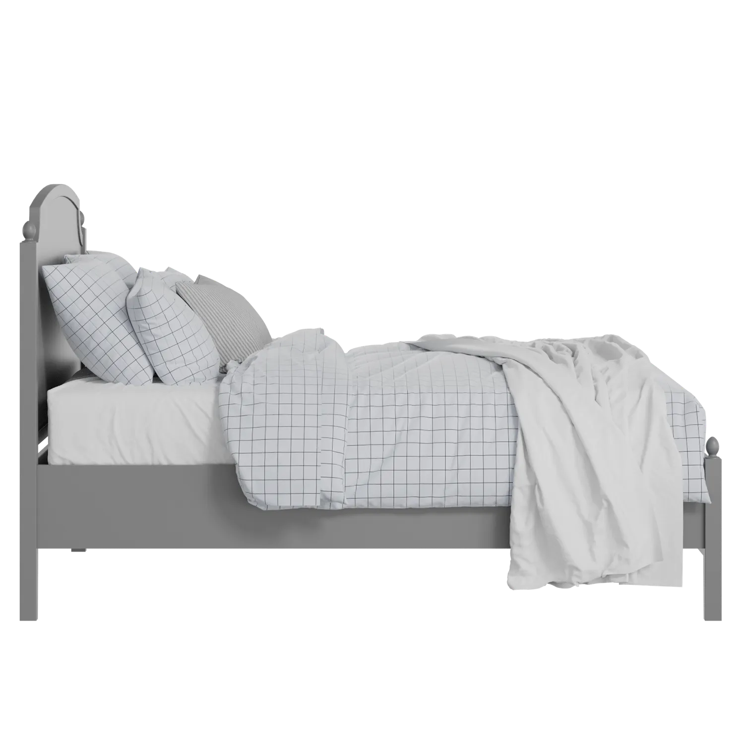 Kipling Slim painted wood bed in grey with Juno mattress