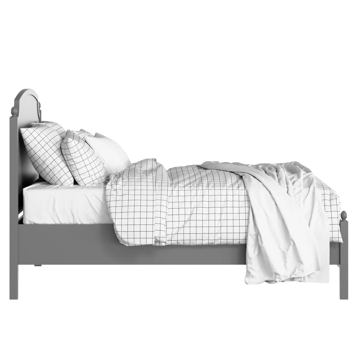 Kipling Slim painted wood bed in grey with Juno mattress