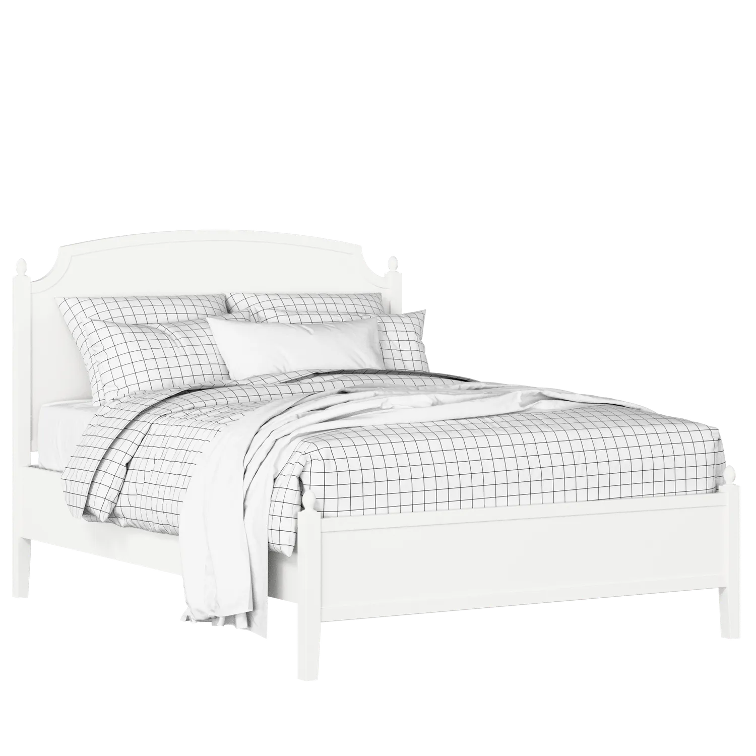 Kipling Slim cama de madera pintada en blanco con colchón