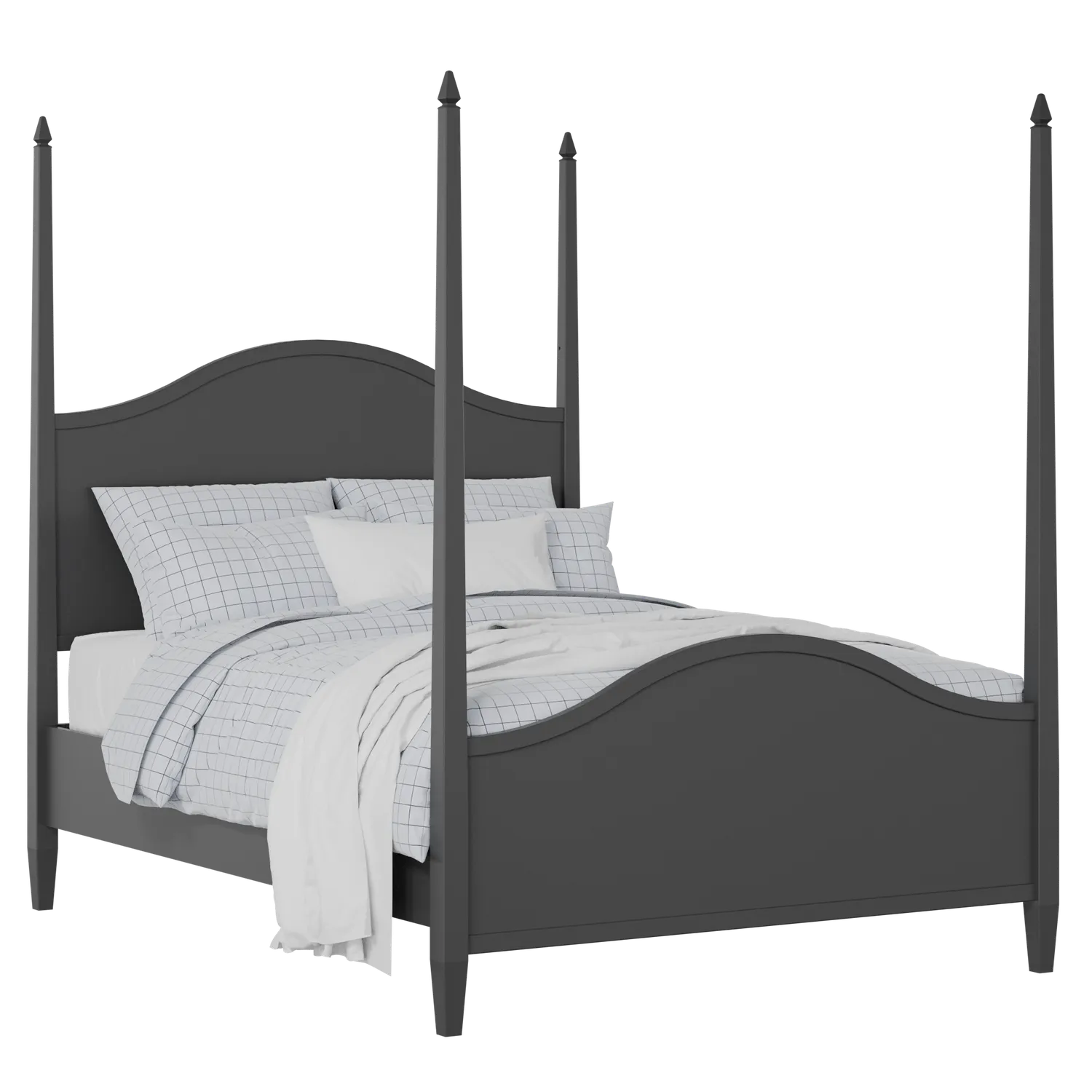 Larkin painted wood bed in black with Juno mattress
