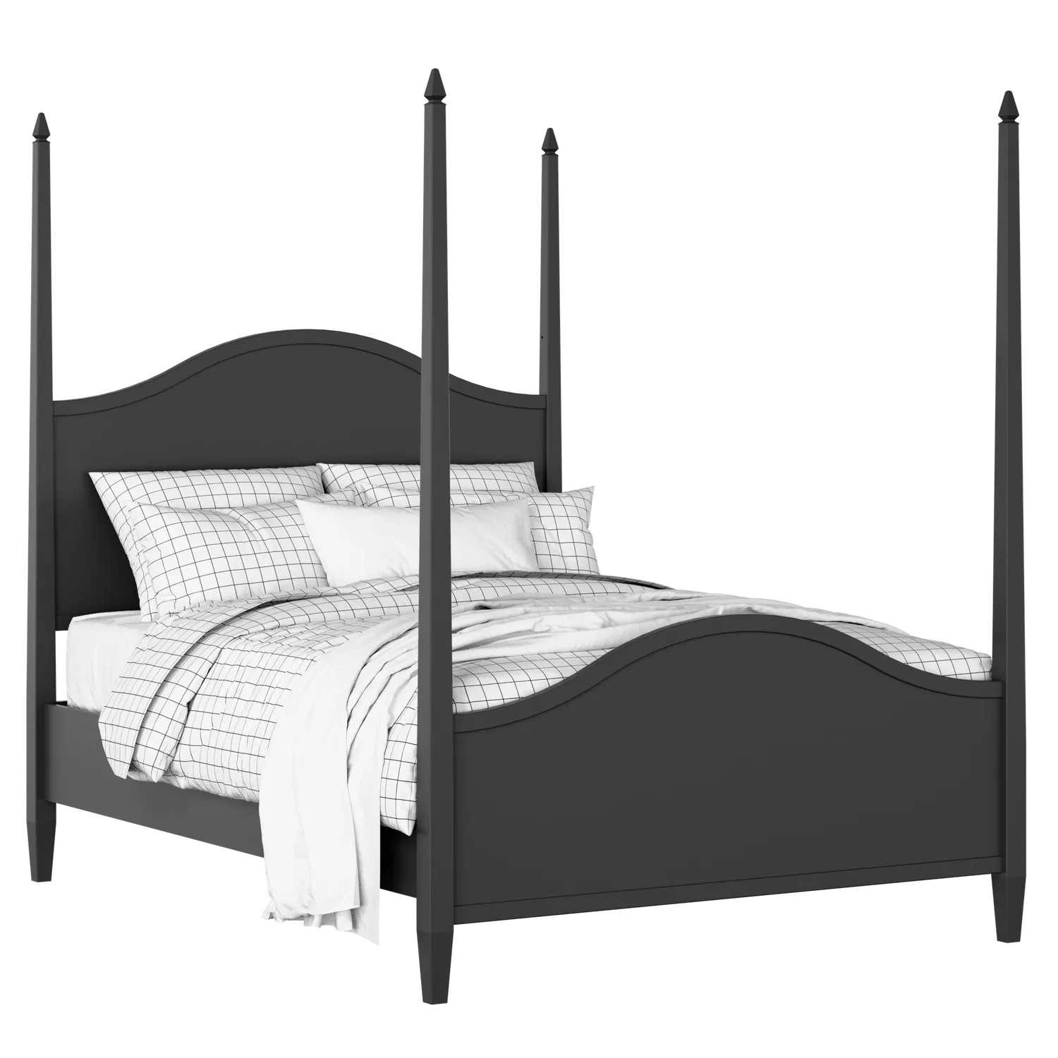 Larkin painted wood bed in black with Juno mattress