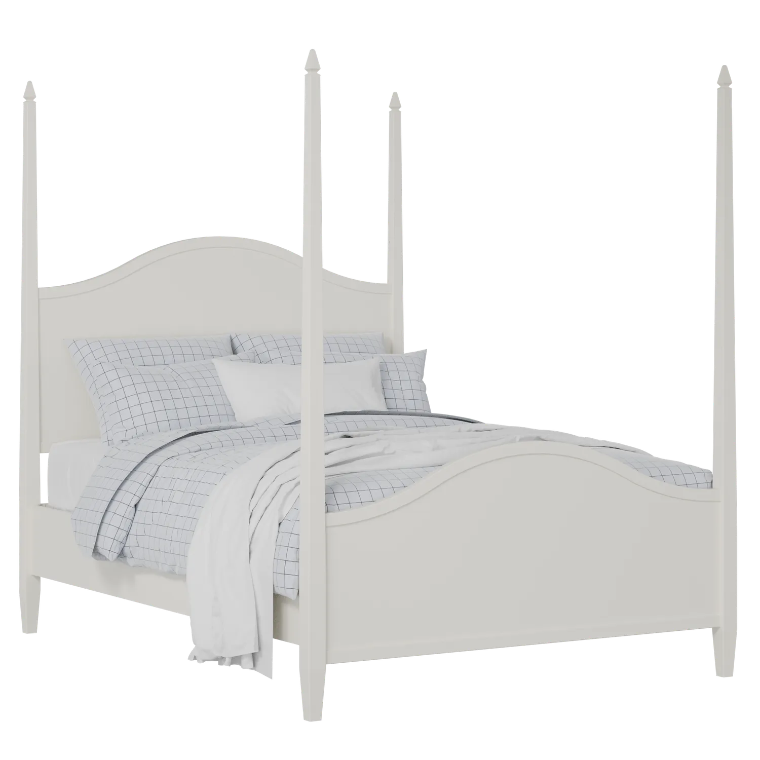 Larkin cama de madera pintada en blanco con colchón