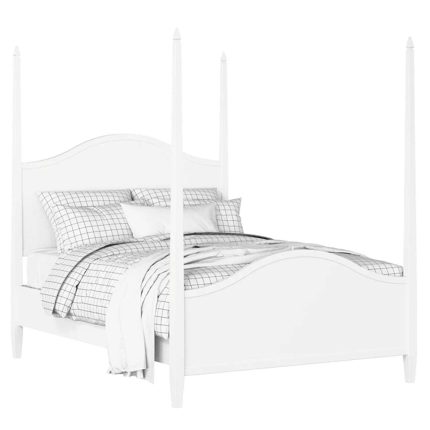 Larkin painted wood bed in white with Juno mattress