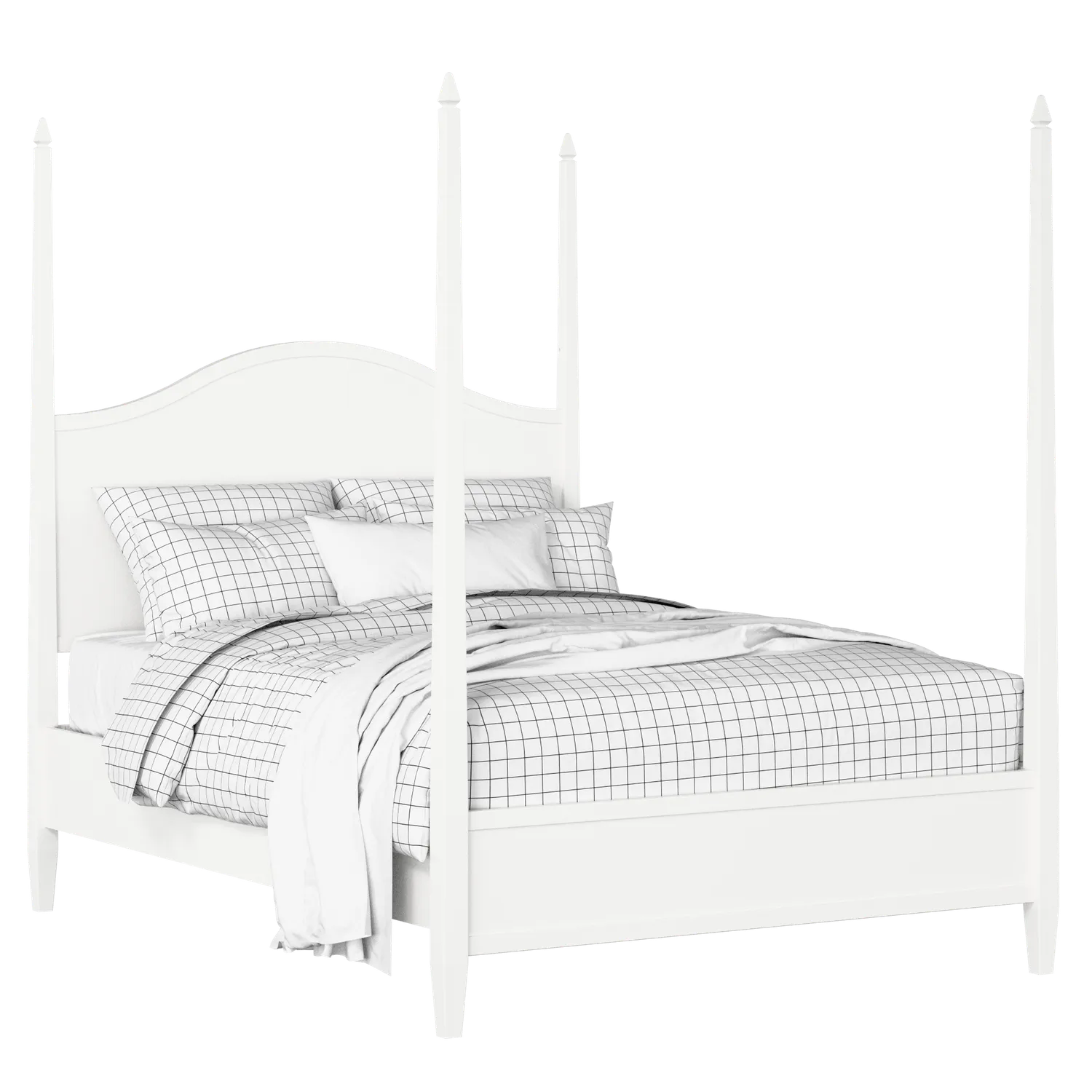 Larkin Slim painted wood bed in white with Juno mattress